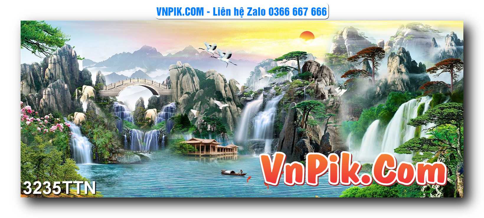 Tranh thác nước – Tranh phong thủy – Tranh treo tường mã 3235TTN