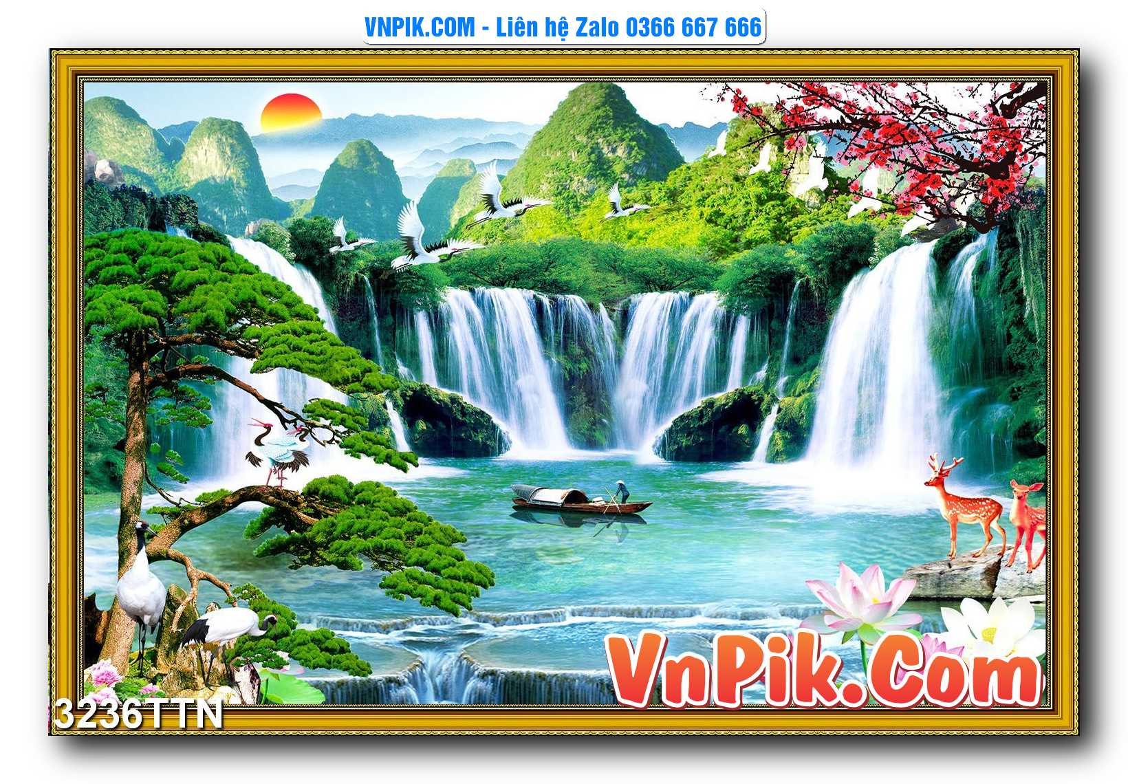 Tranh thác nước – Tranh phong thủy – Tranh treo tường mã 3236TTN