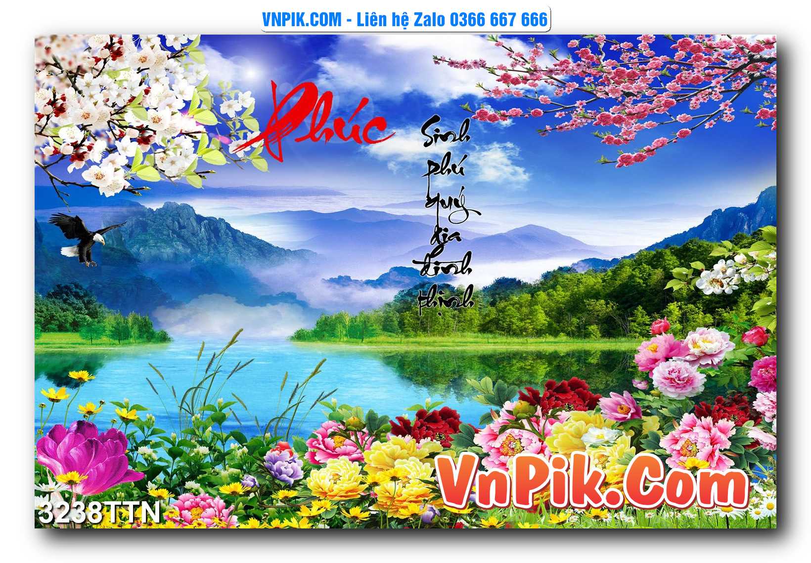 Tranh thác nước – Tranh phong thủy – Tranh treo tường mã 3238TTN