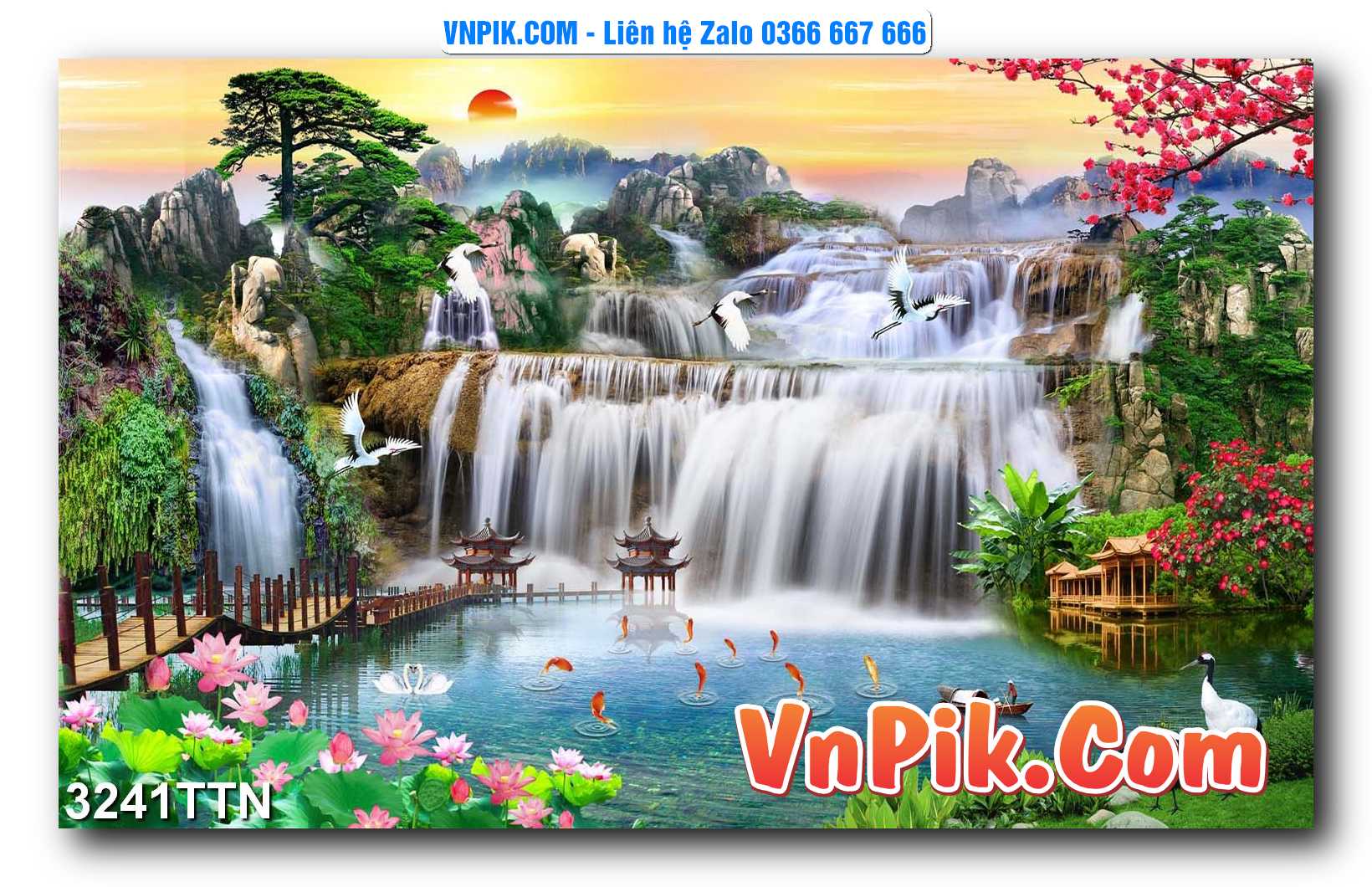 Tranh thác nước – Tranh phong thủy – Tranh treo tường mã 3241TTN
