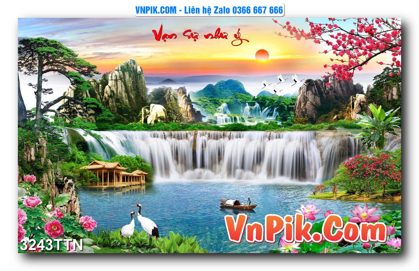 Tranh thác nước – Tranh phong thủy – Tranh treo tường mã 3243TTN