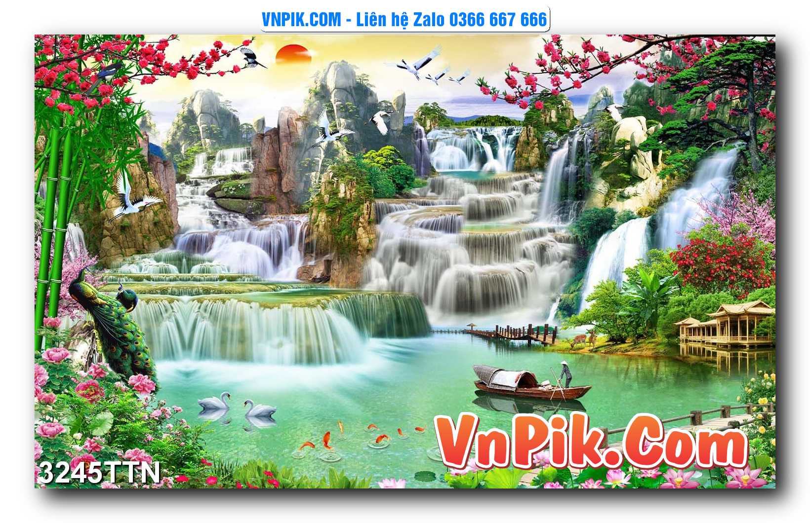 Tranh thác nước – Tranh phong thủy – Tranh treo tường mã 3245TTN