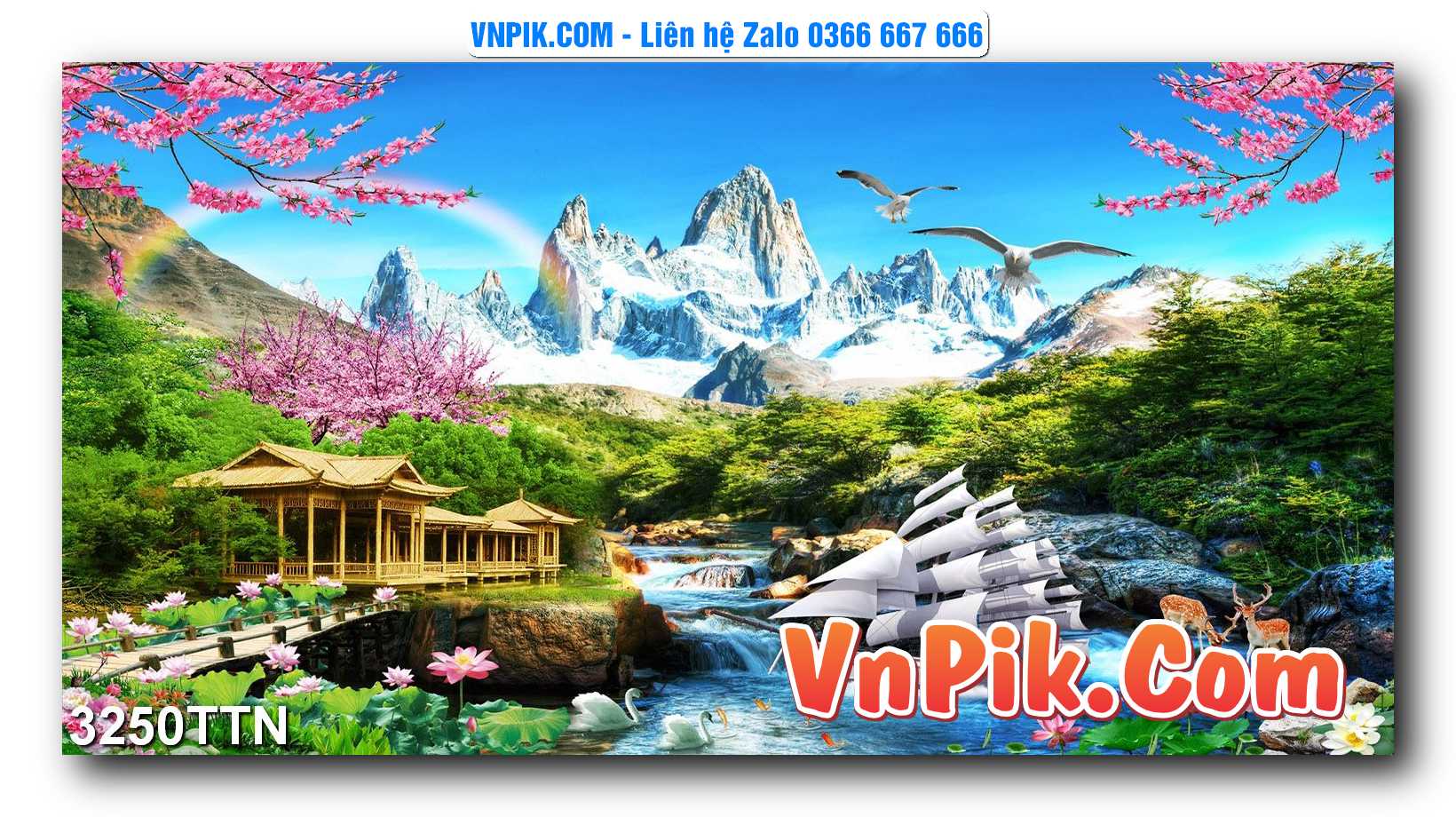 Tranh thác nước – Tranh phong thủy – Tranh treo tường mã 3250TTN