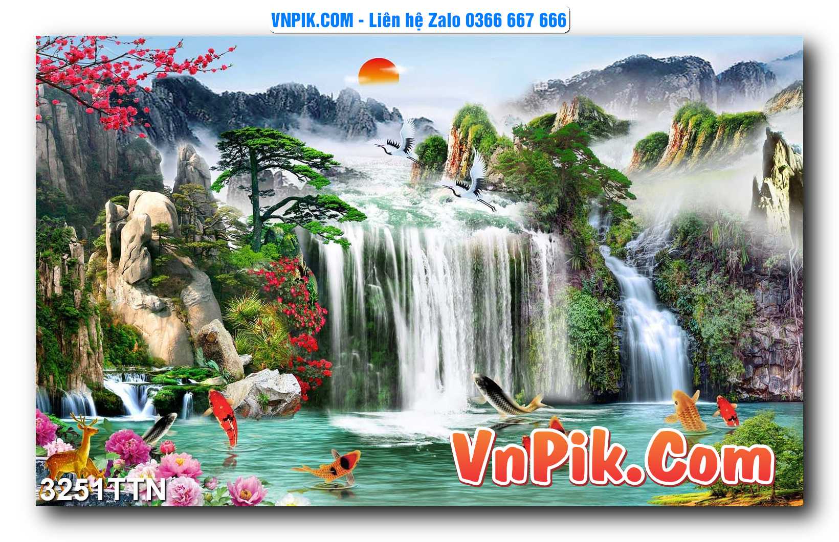 Tranh thác nước – Tranh phong thủy – Tranh treo tường mã 3251TTN