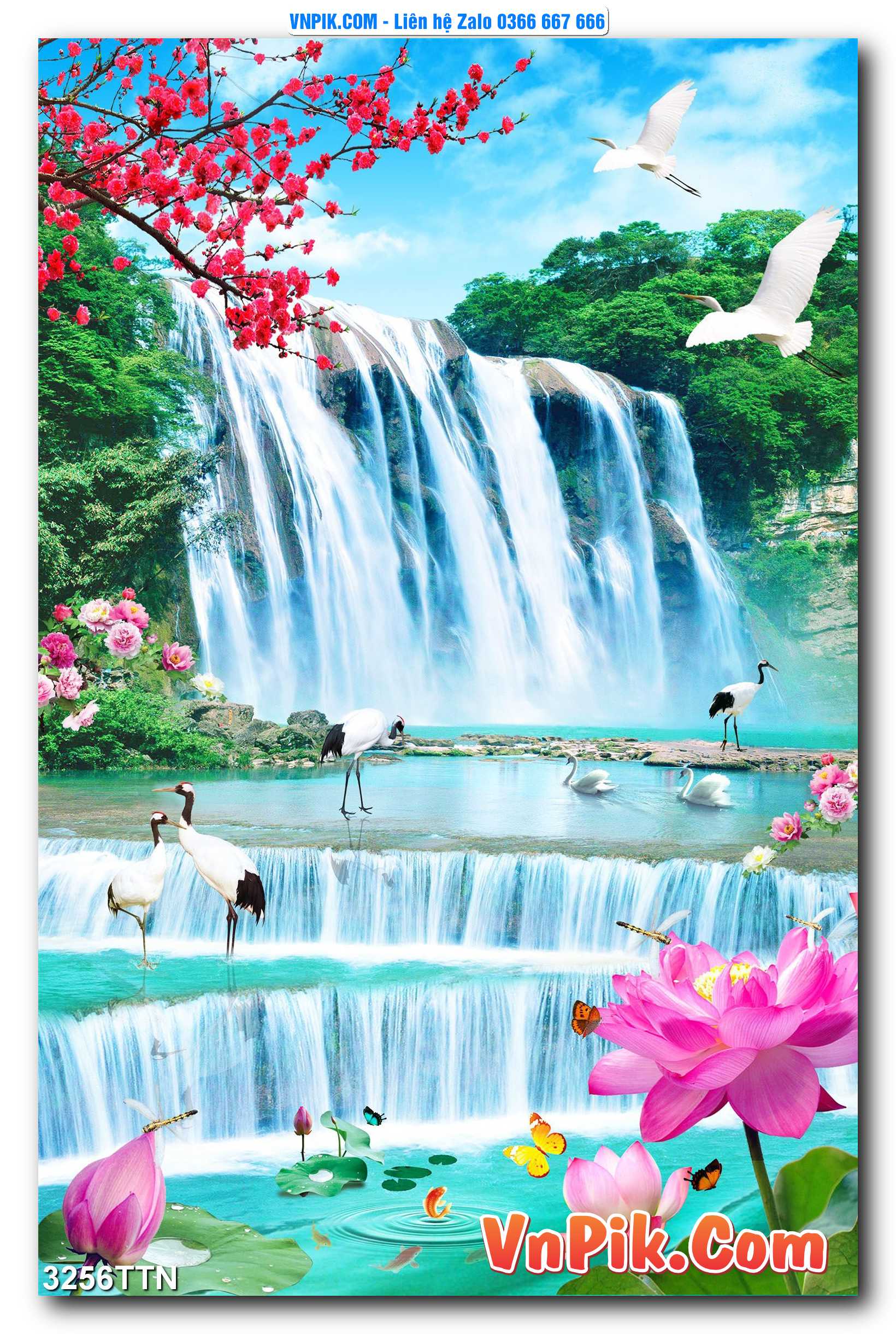 Tranh thác nước – Tranh phong thủy – Tranh treo tường mã 3256TTN