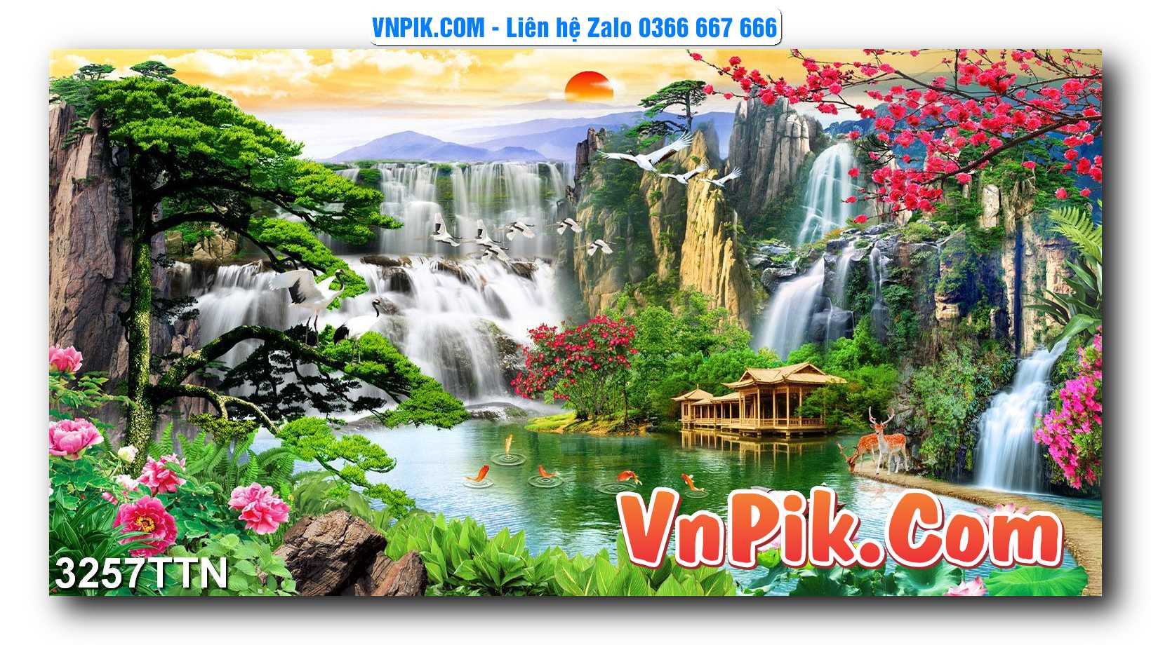Tranh thác nước – Tranh phong thủy – Tranh treo tường mã 3257TTN