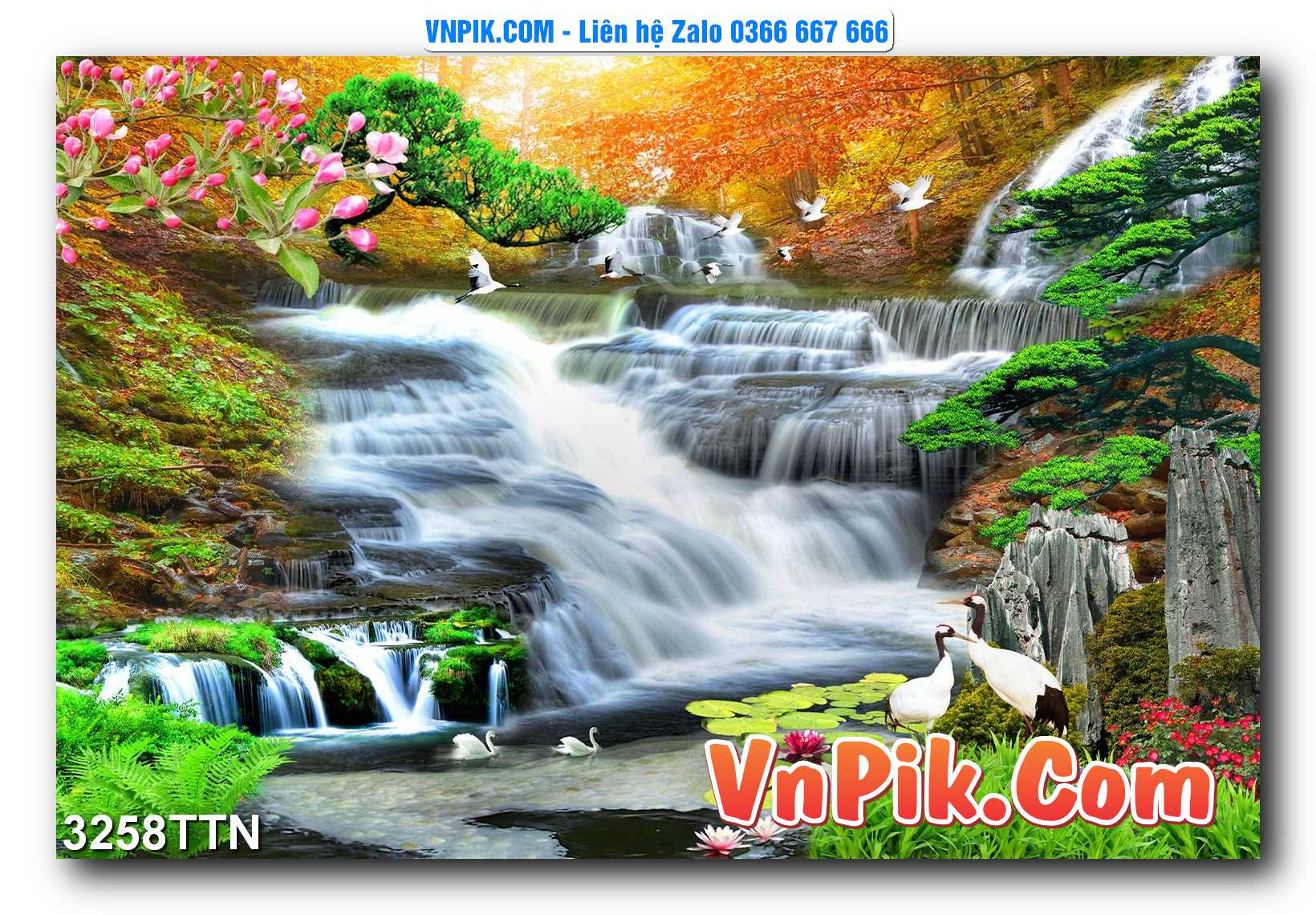 Tranh thác nước – Tranh phong thủy – Tranh treo tường mã 3258TTN