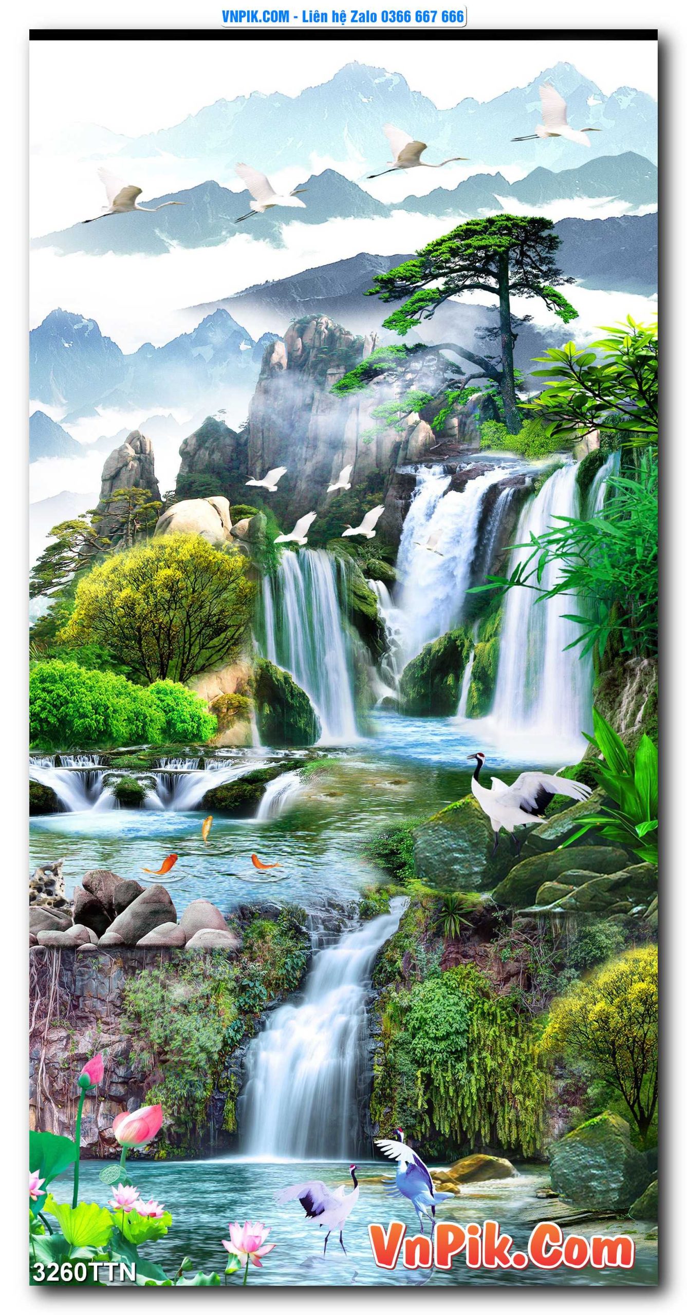 Tranh thác nước – Tranh phong thủy – Tranh treo tường mã 3260TTN