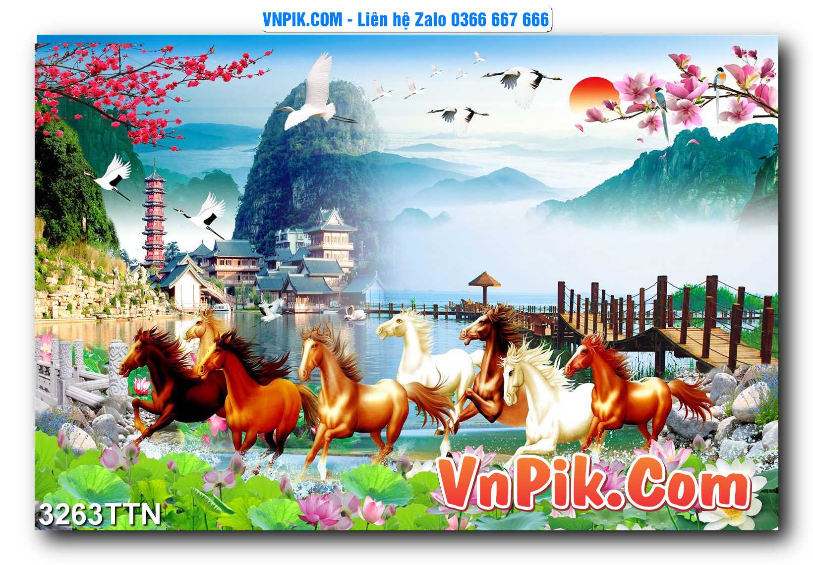 Tranh thác nước – Tranh phong thủy – Tranh treo tường mã 3263TTN