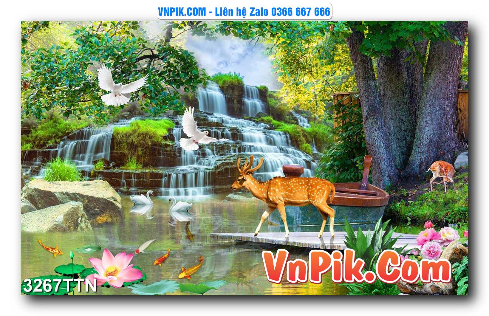 Tranh thác nước – Tranh phong thủy – Tranh treo tường mã 3267TTN