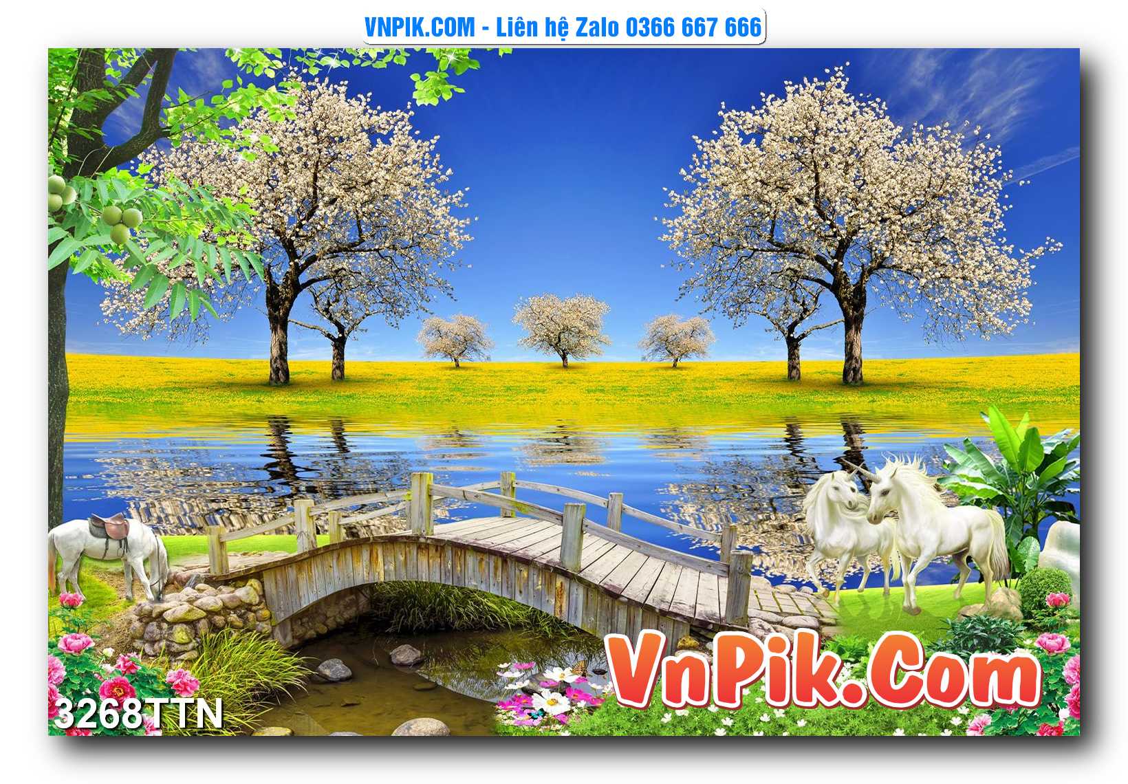 Tranh thác nước – Tranh phong thủy – Tranh treo tường mã 3268TTN