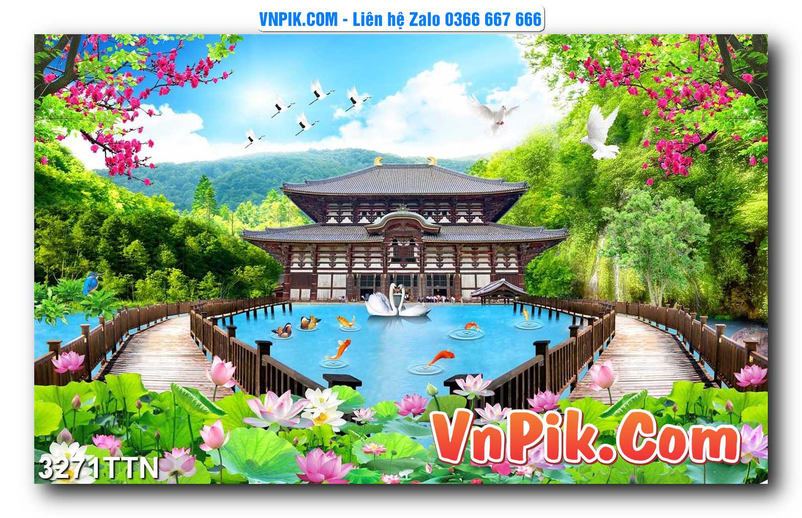 Tranh thác nước – Tranh phong thủy – Tranh treo tường mã 3271TTN