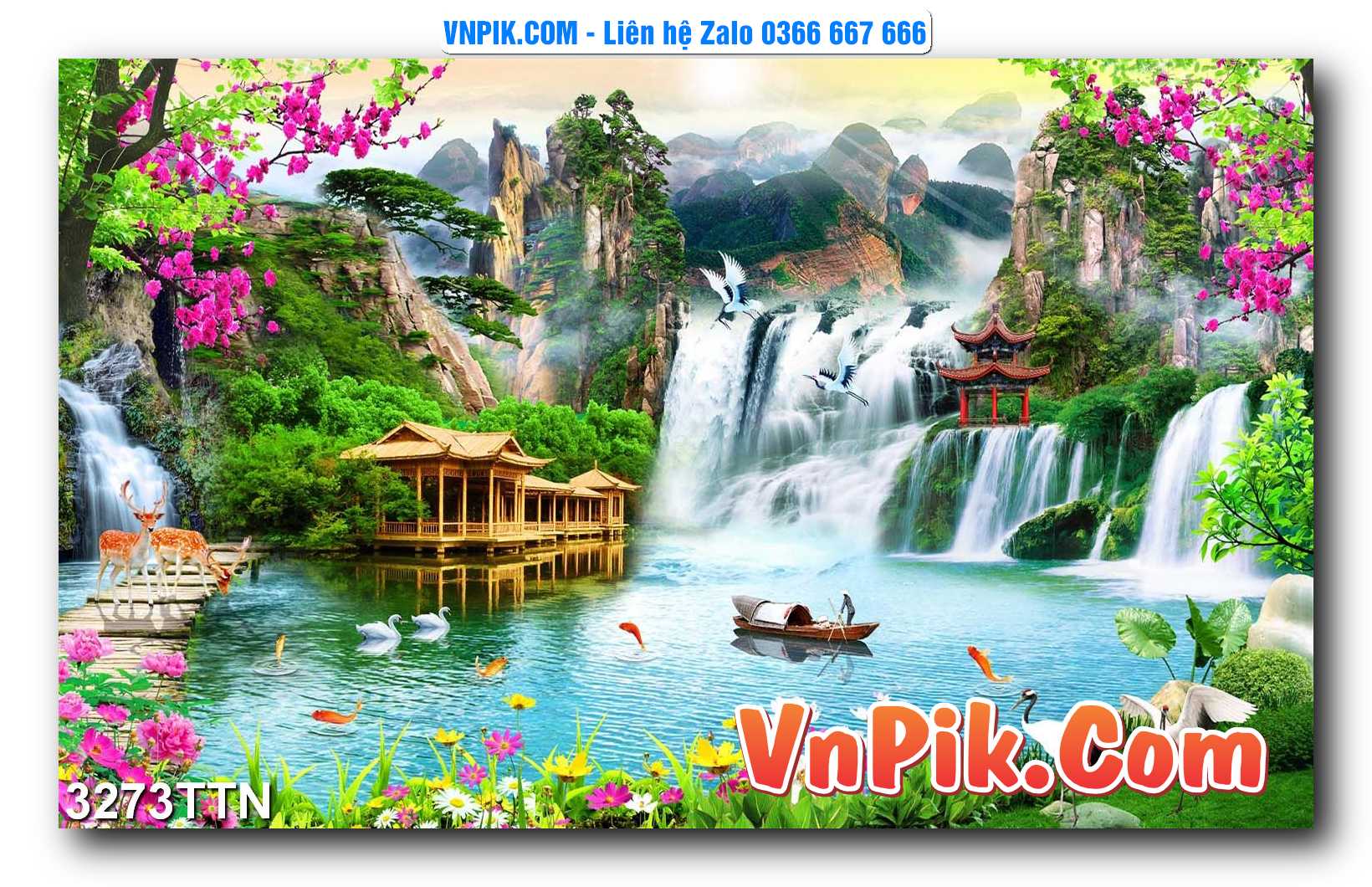 Tranh thác nước – Tranh phong thủy – Tranh treo tường mã 3273TTN