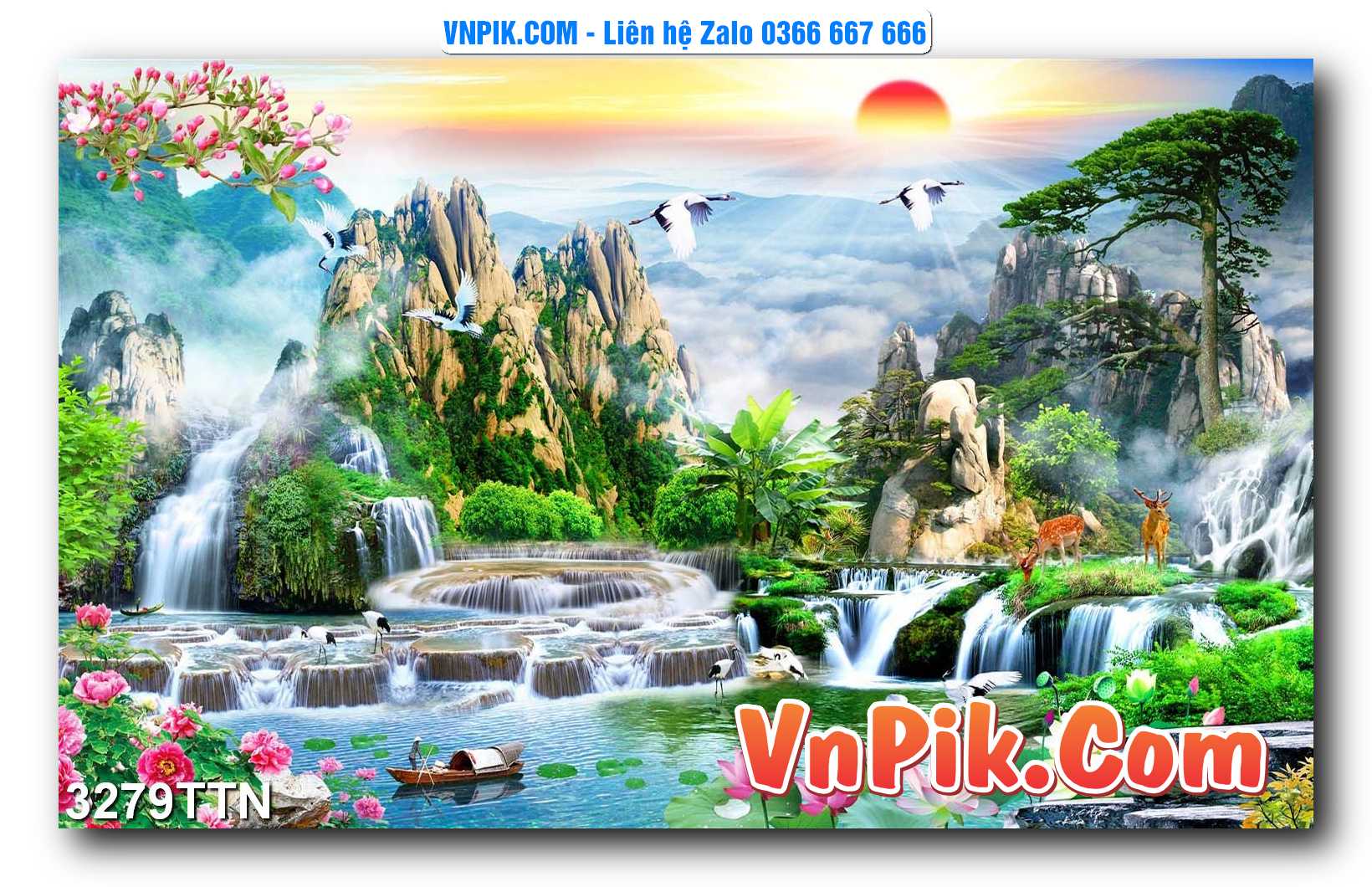 Tranh thác nước – Tranh phong thủy – Tranh treo tường mã 3279TTN