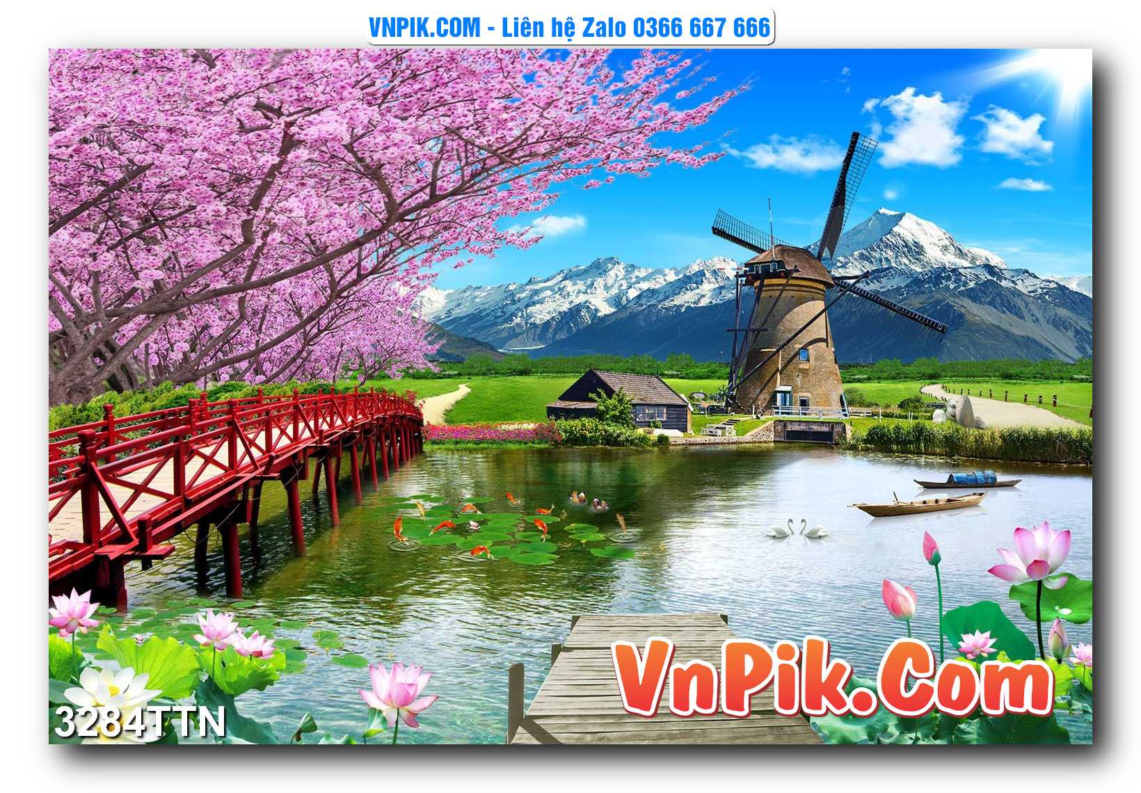 Tranh thác nước – Tranh phong thủy – Tranh treo tường mã 3284TTN
