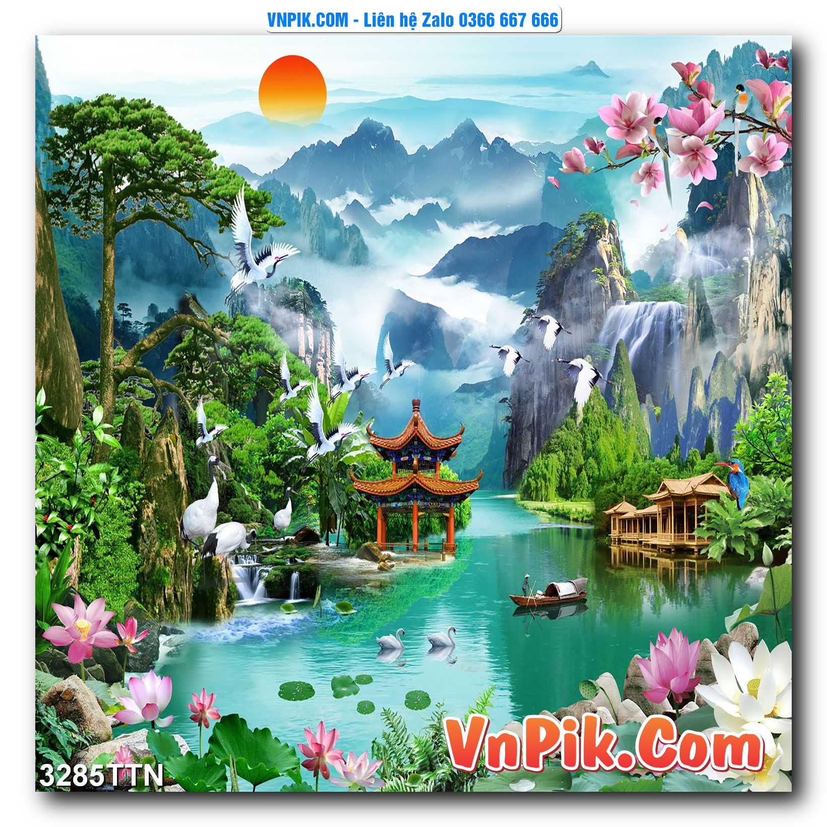 Tranh thác nước – Tranh phong thủy – Tranh treo tường mã 3285TTN