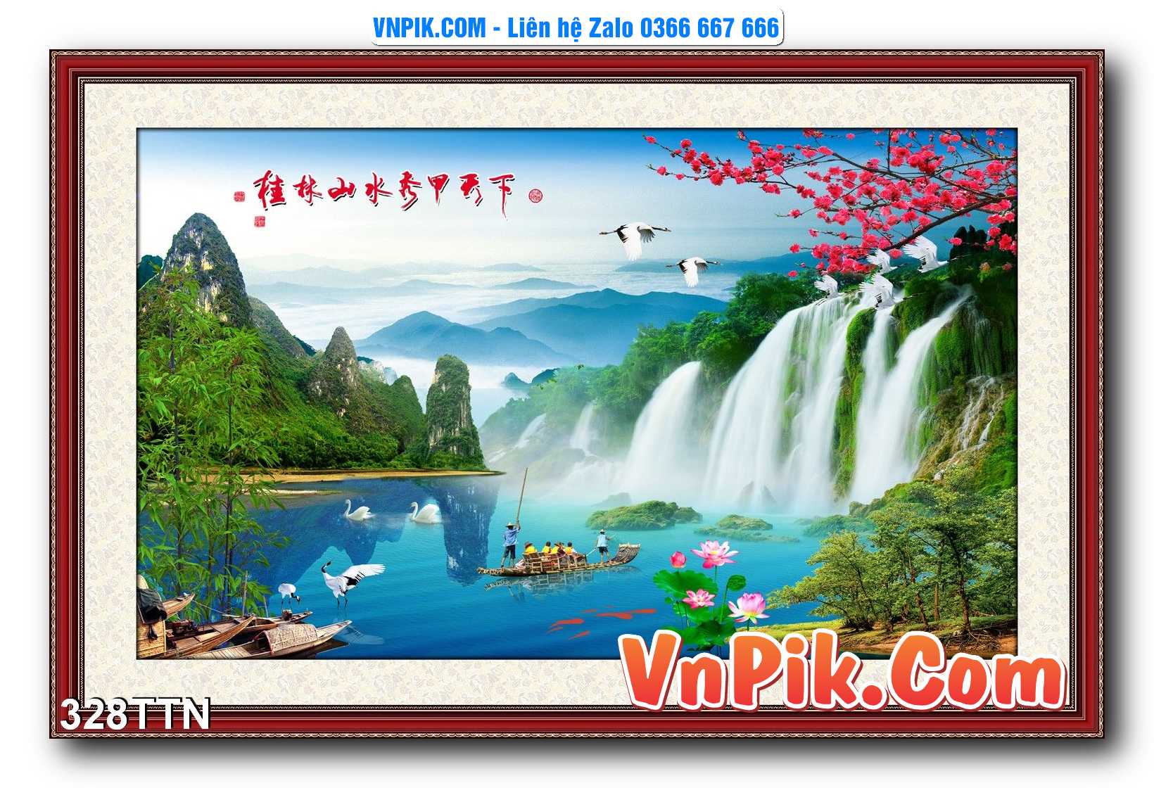 Tranh thác nước – Tranh phong thủy – Tranh treo tường mã 328TTN