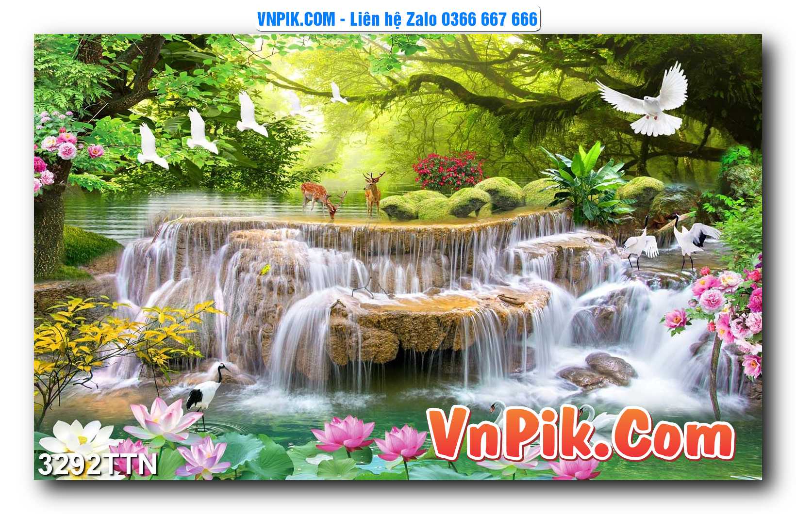 Tranh thác nước – Tranh phong thủy – Tranh treo tường mã 3292TTN