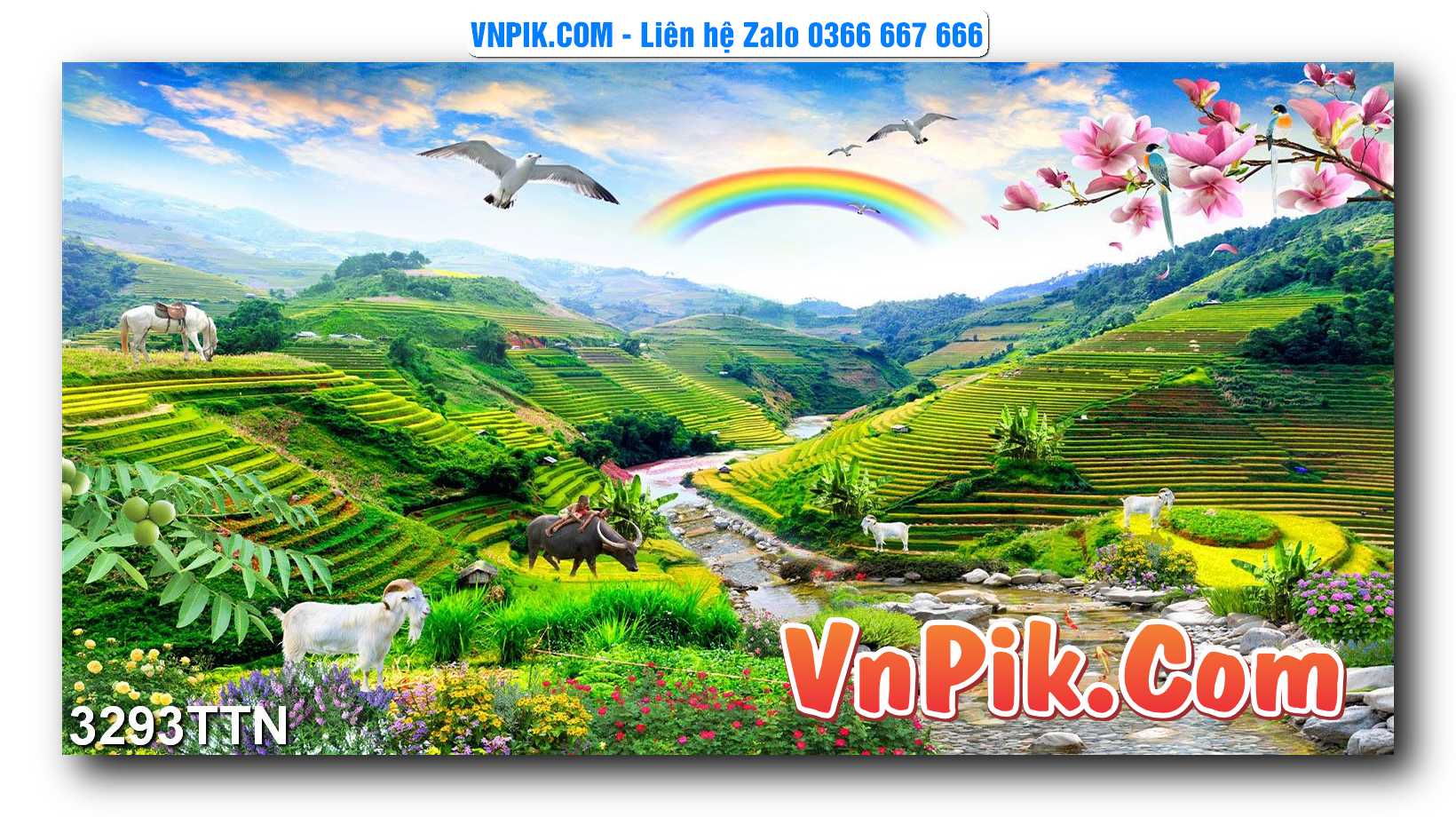 Tranh thác nước – Tranh phong thủy – Tranh treo tường mã 3293TTN