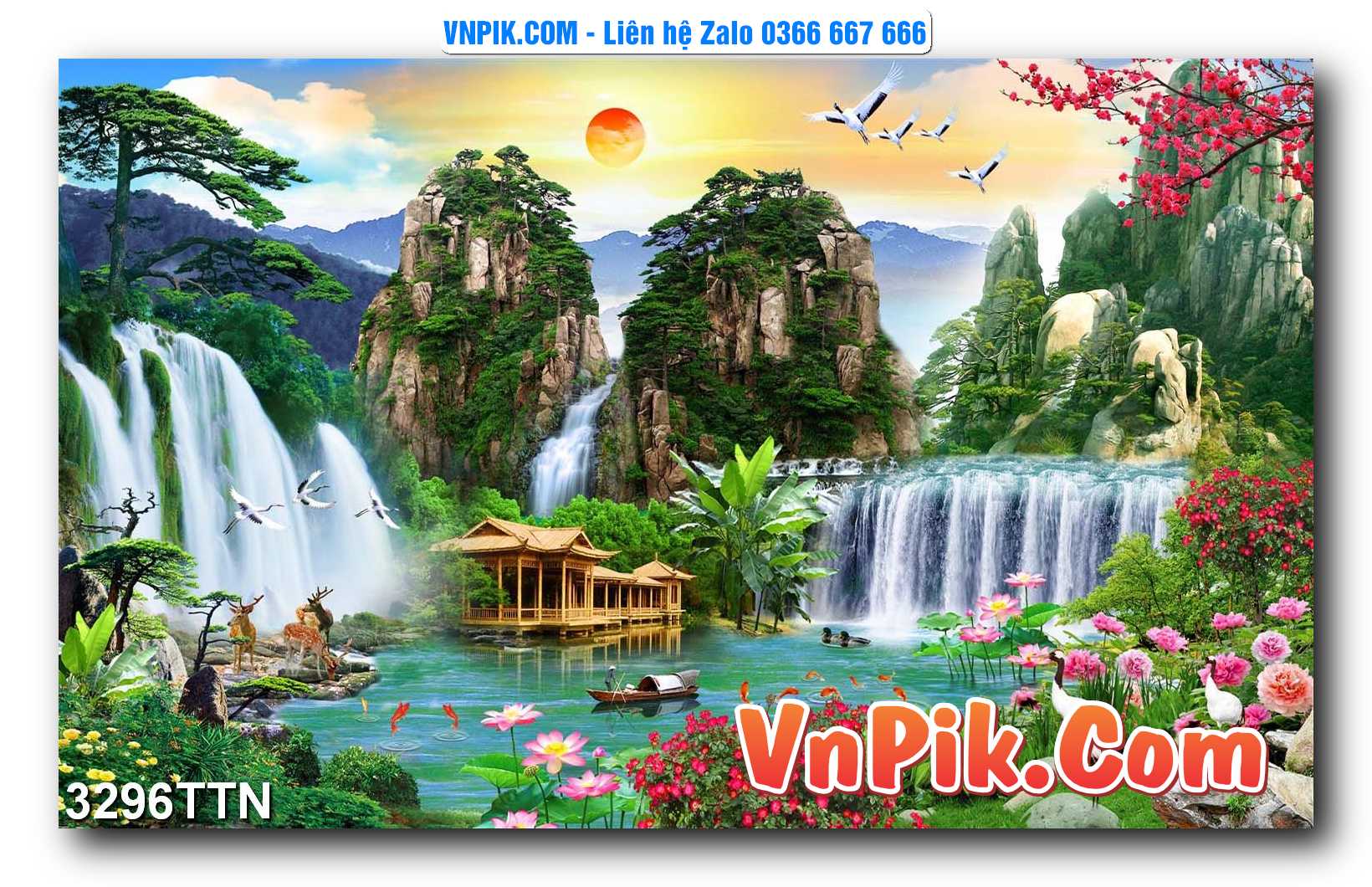 Tranh thác nước – Tranh phong thủy – Tranh treo tường mã 3296TTN