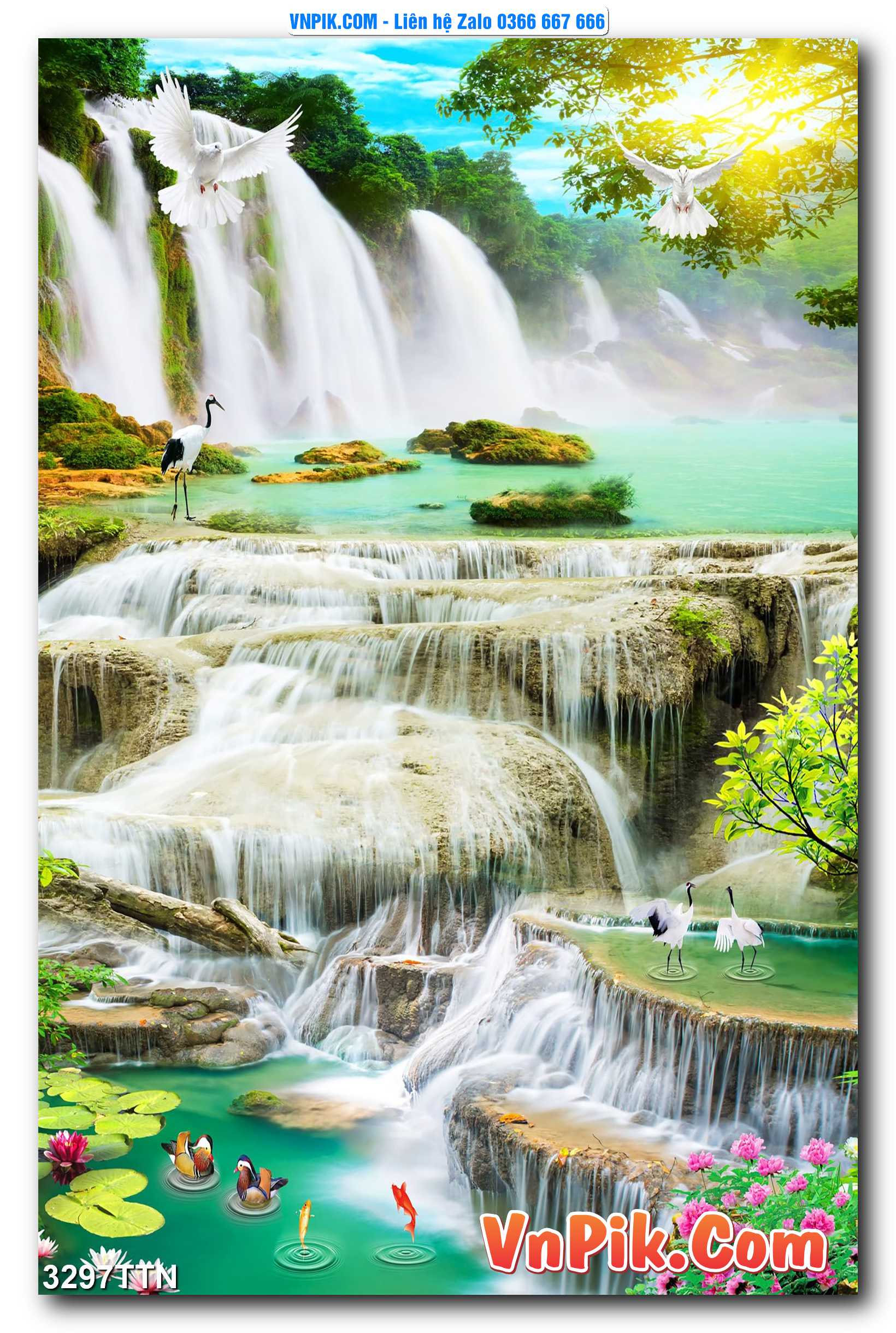 Tranh thác nước – Tranh phong thủy – Tranh treo tường mã 3297TTN