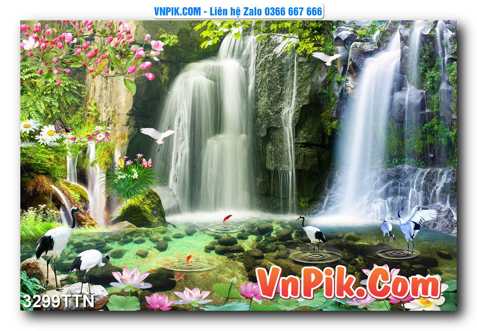 Tranh thác nước – Tranh phong thủy – Tranh treo tường mã 3299TTN