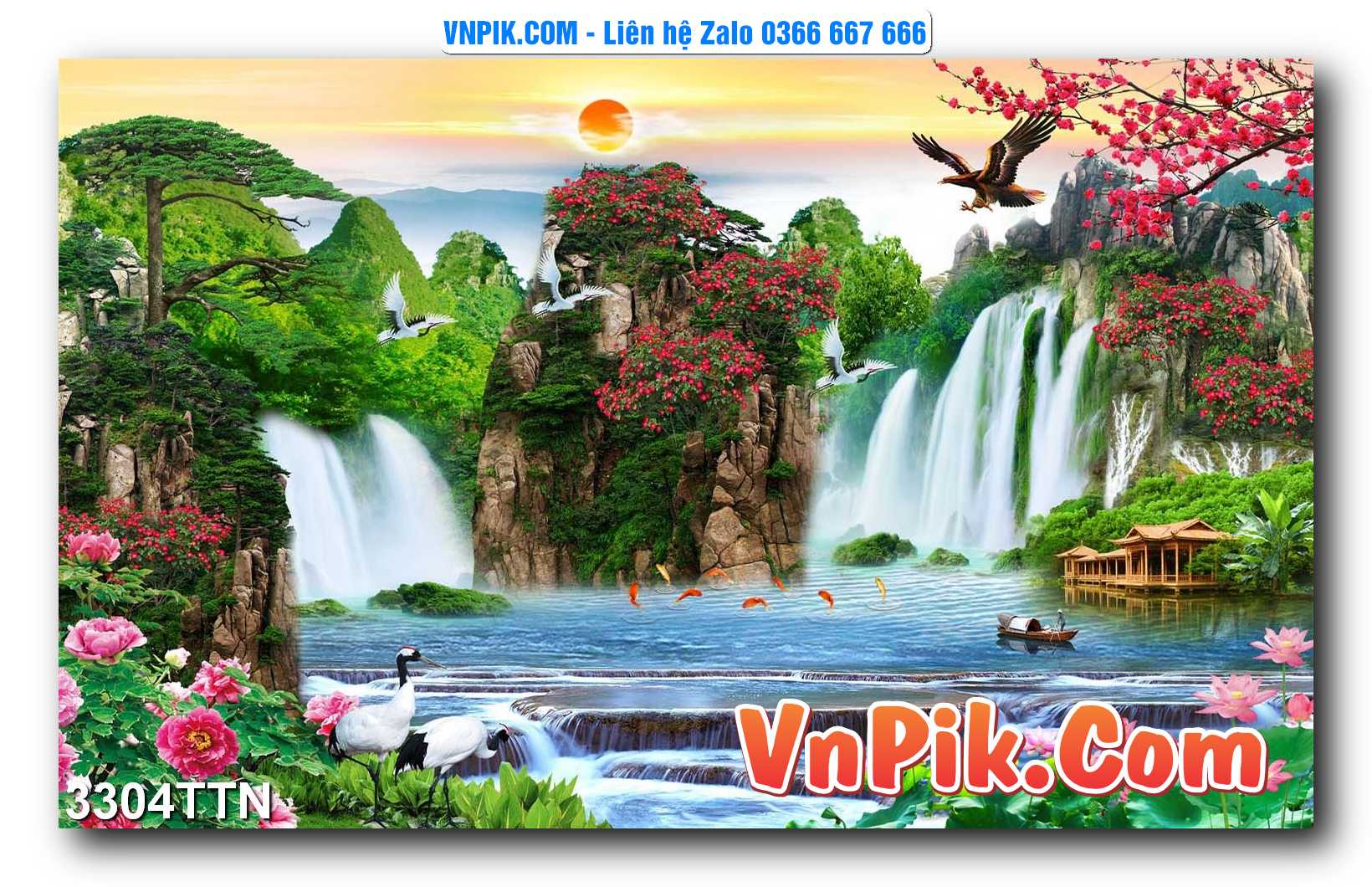 Tranh thác nước – Tranh phong thủy – Tranh treo tường mã 3304TTN