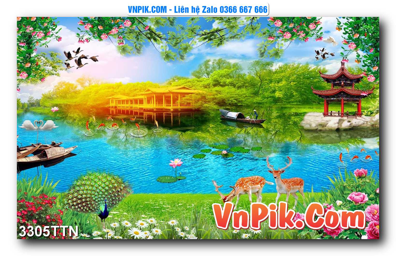 Tranh thác nước – Tranh phong thủy – Tranh treo tường mã 3305TTN