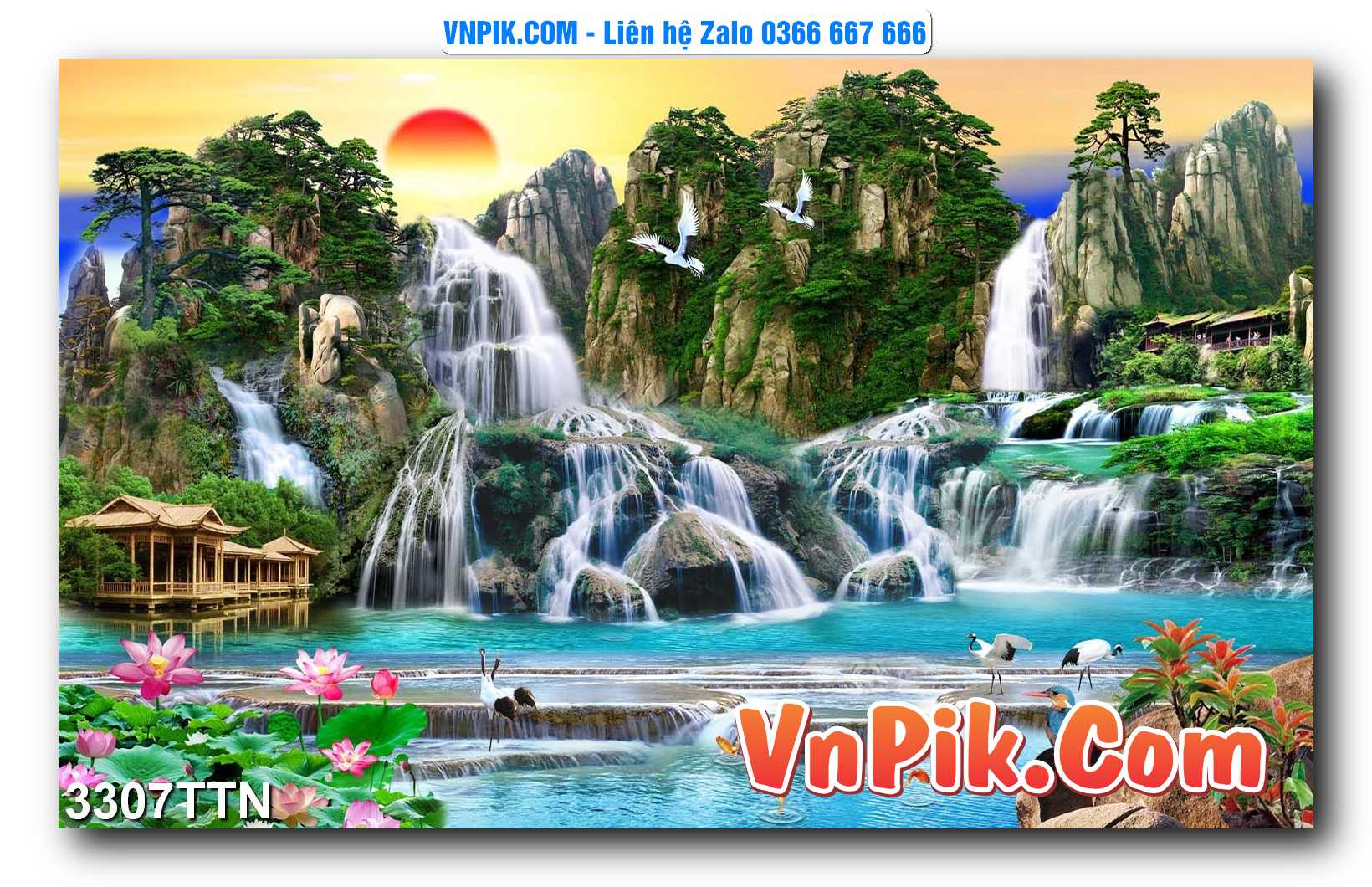 Tranh thác nước – Tranh phong thủy – Tranh treo tường mã 3307TTN