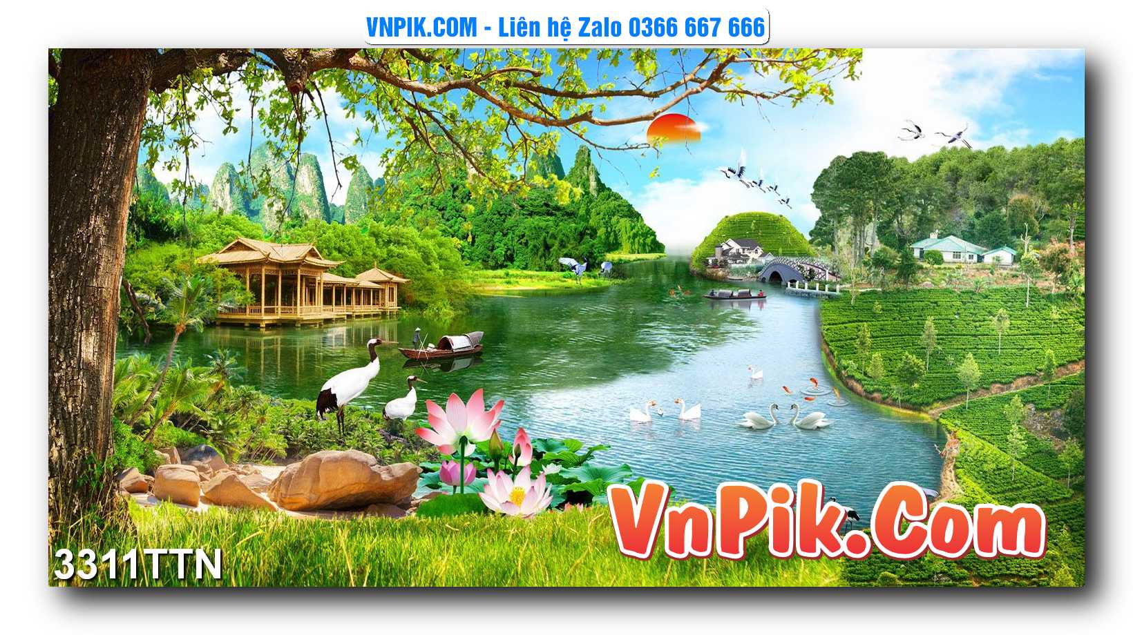 Tranh thác nước – Tranh phong thủy – Tranh treo tường mã 3311TTN