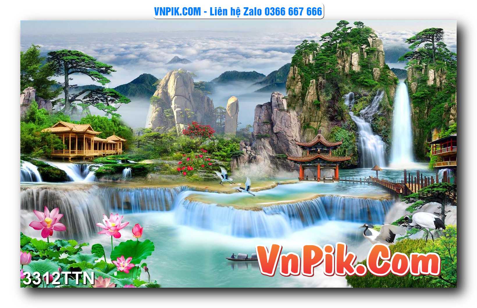 Tranh thác nước – Tranh phong thủy – Tranh treo tường mã 3312TTN