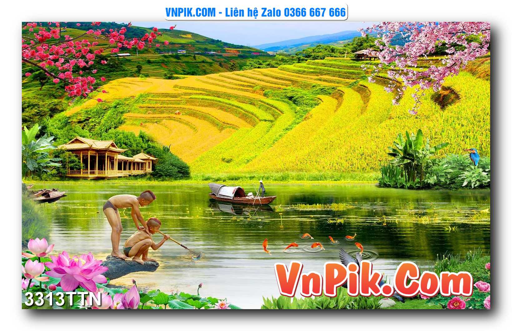 Tranh thác nước – Tranh phong thủy – Tranh treo tường mã 3313TTN