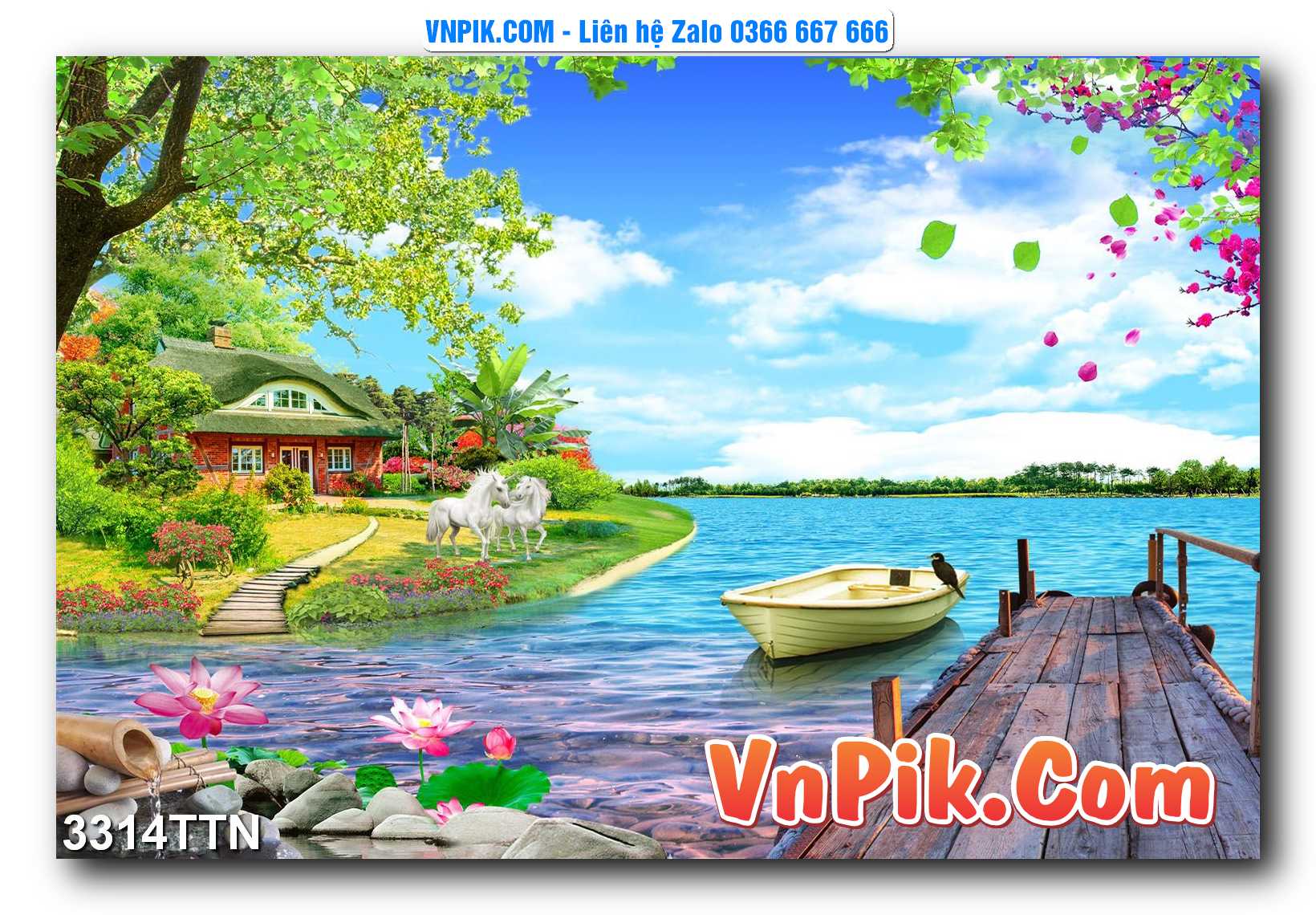 Tranh thác nước – Tranh phong thủy – Tranh treo tường mã 3314TTN