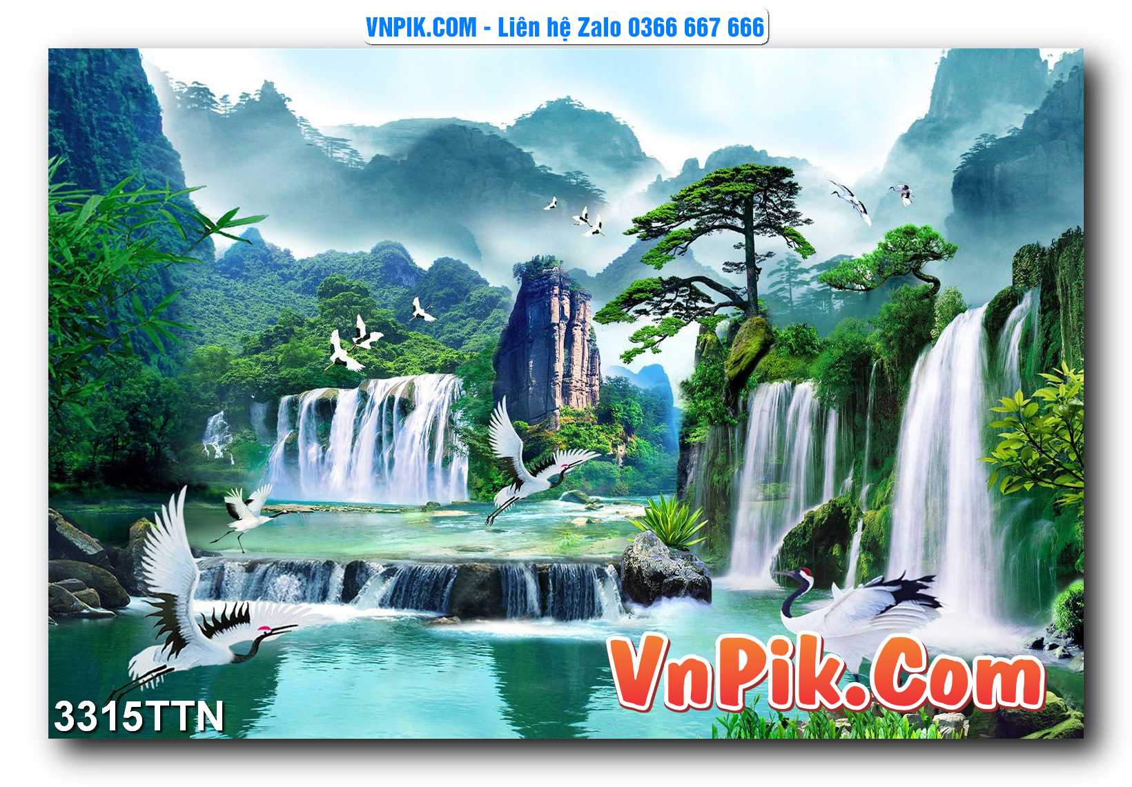 Tranh thác nước – Tranh phong thủy – Tranh treo tường mã 3315TTN