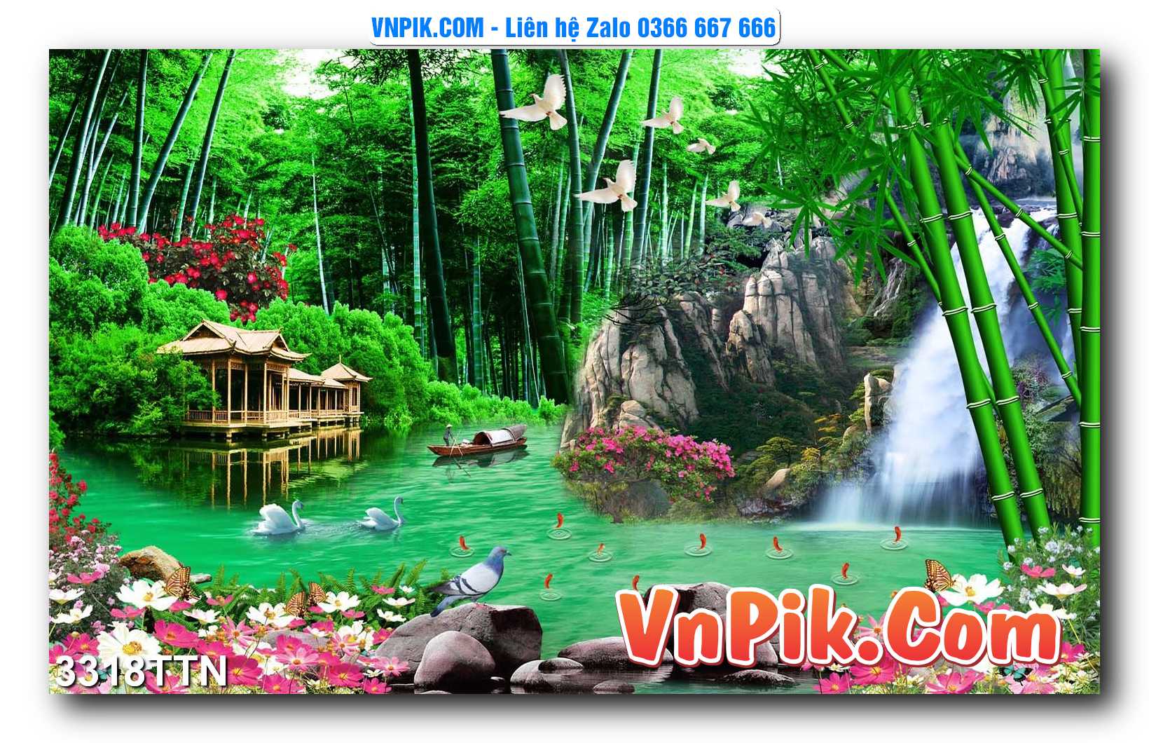 Tranh thác nước – Tranh phong thủy – Tranh treo tường mã 3318TTN
