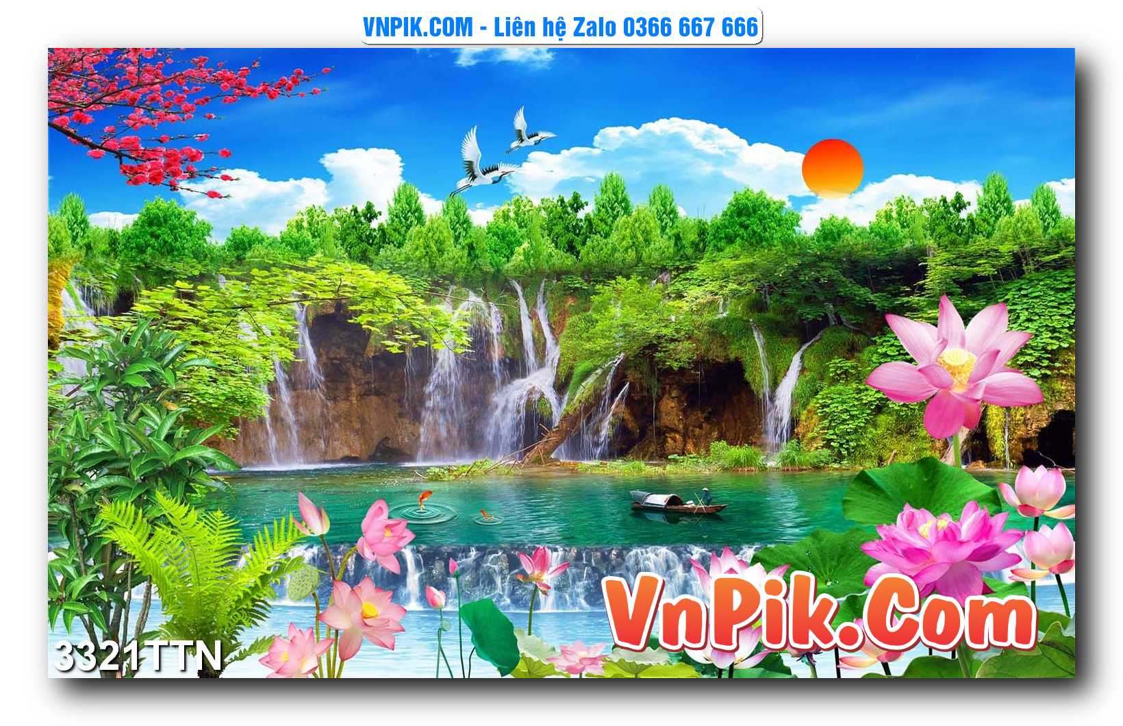 Tranh thác nước – Tranh phong thủy – Tranh treo tường mã 3321TTN