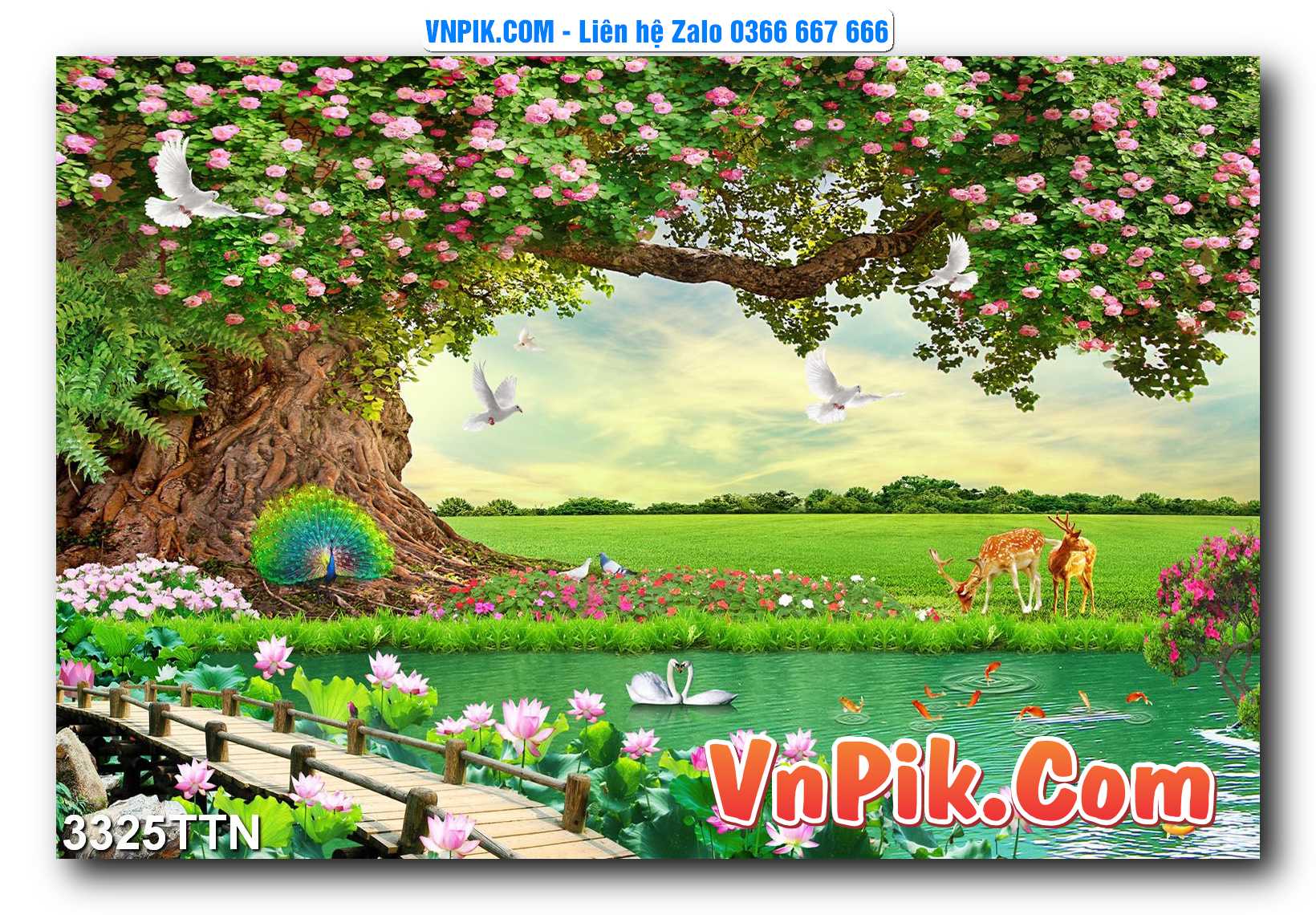 Tranh thác nước – Tranh phong thủy – Tranh treo tường mã 3325TTN