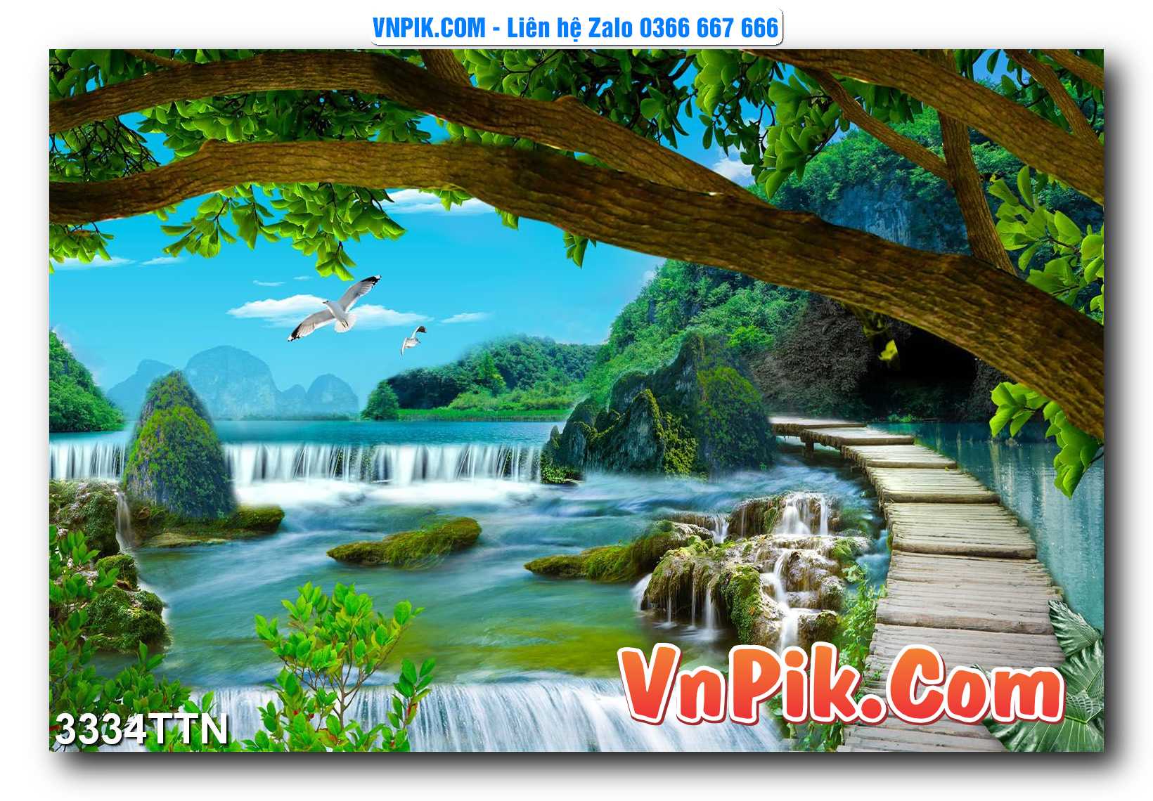 Tranh thác nước – Tranh phong thủy – Tranh treo tường mã 3334TTN