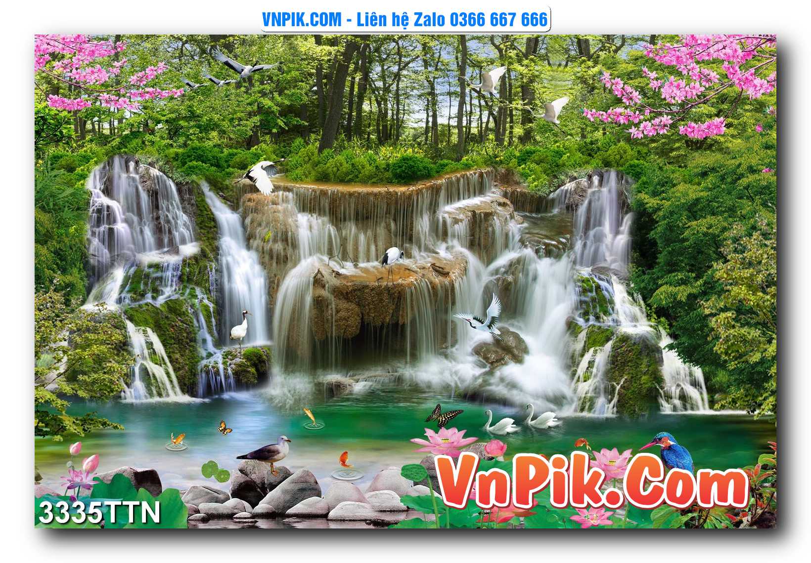 Tranh thác nước – Tranh phong thủy – Tranh treo tường mã 3335TTN