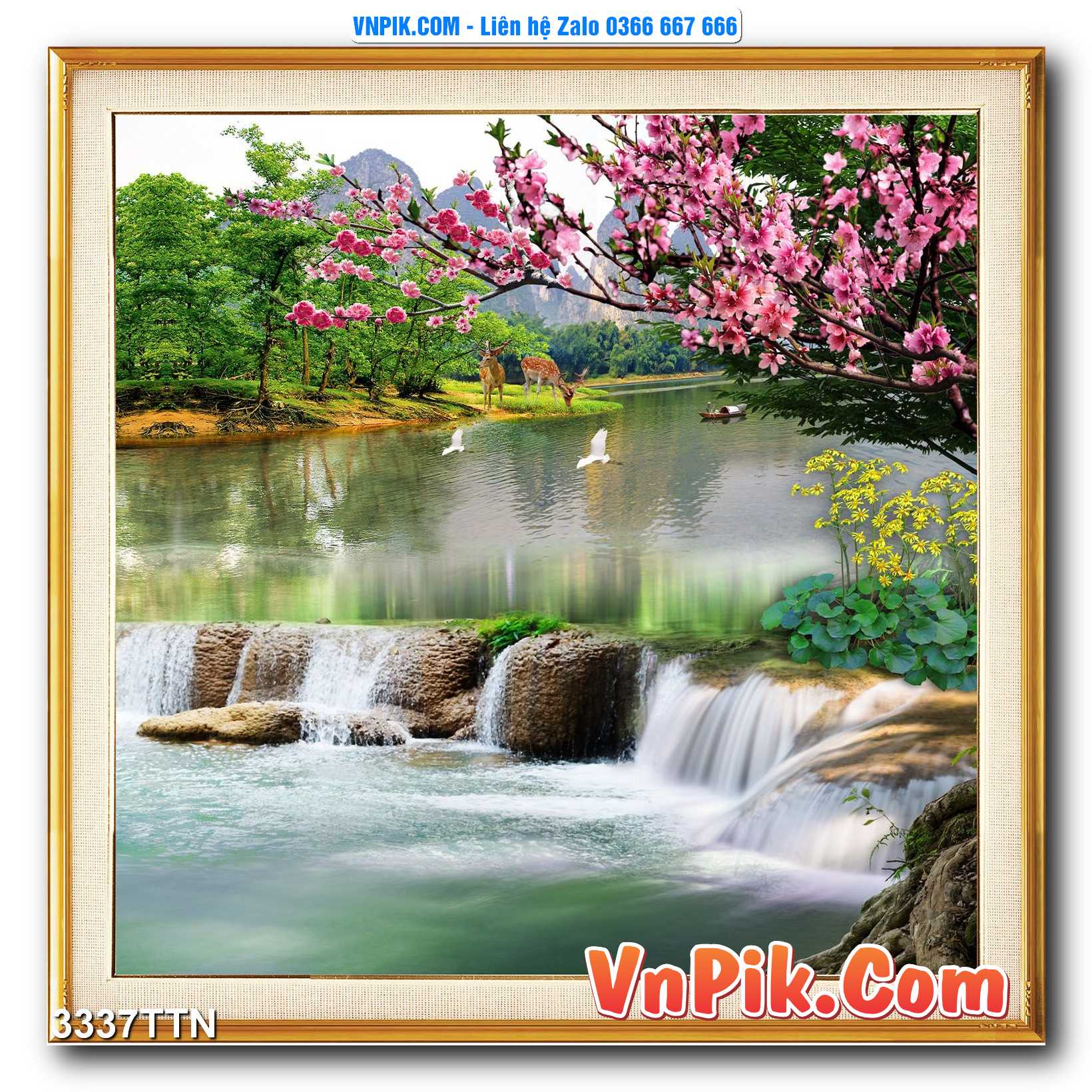 Tranh thác nước – Tranh phong thủy – Tranh treo tường mã 3337TTN