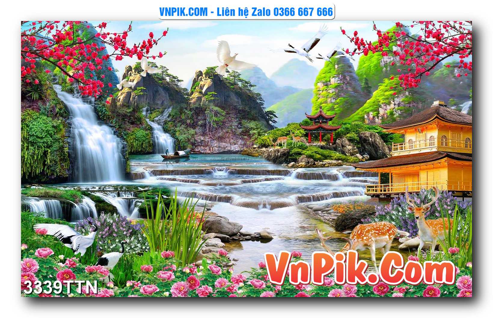 Tranh thác nước – Tranh phong thủy – Tranh treo tường mã 3339TTN