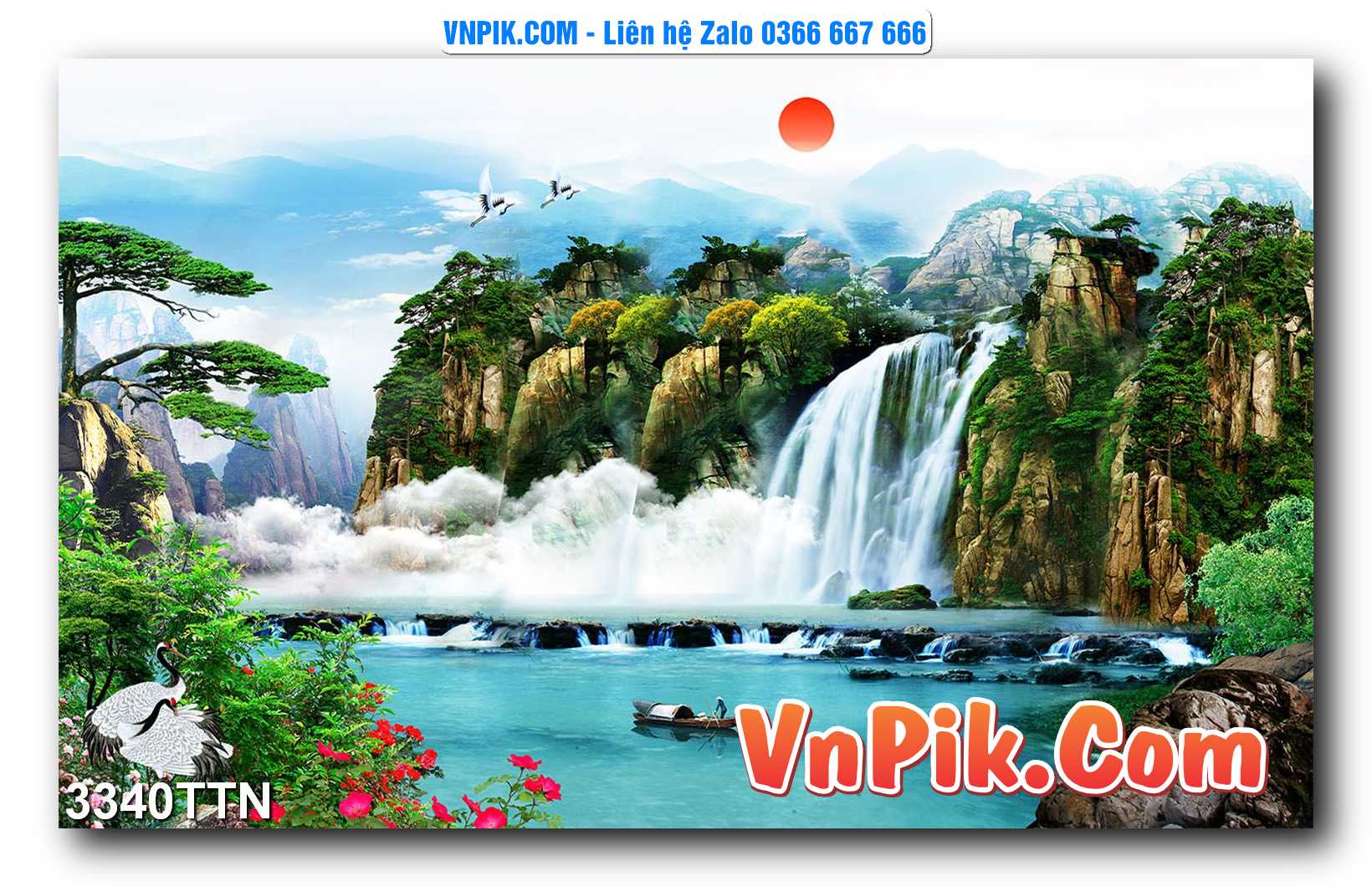 Tranh thác nước – Tranh phong thủy – Tranh treo tường mã 3340TTN