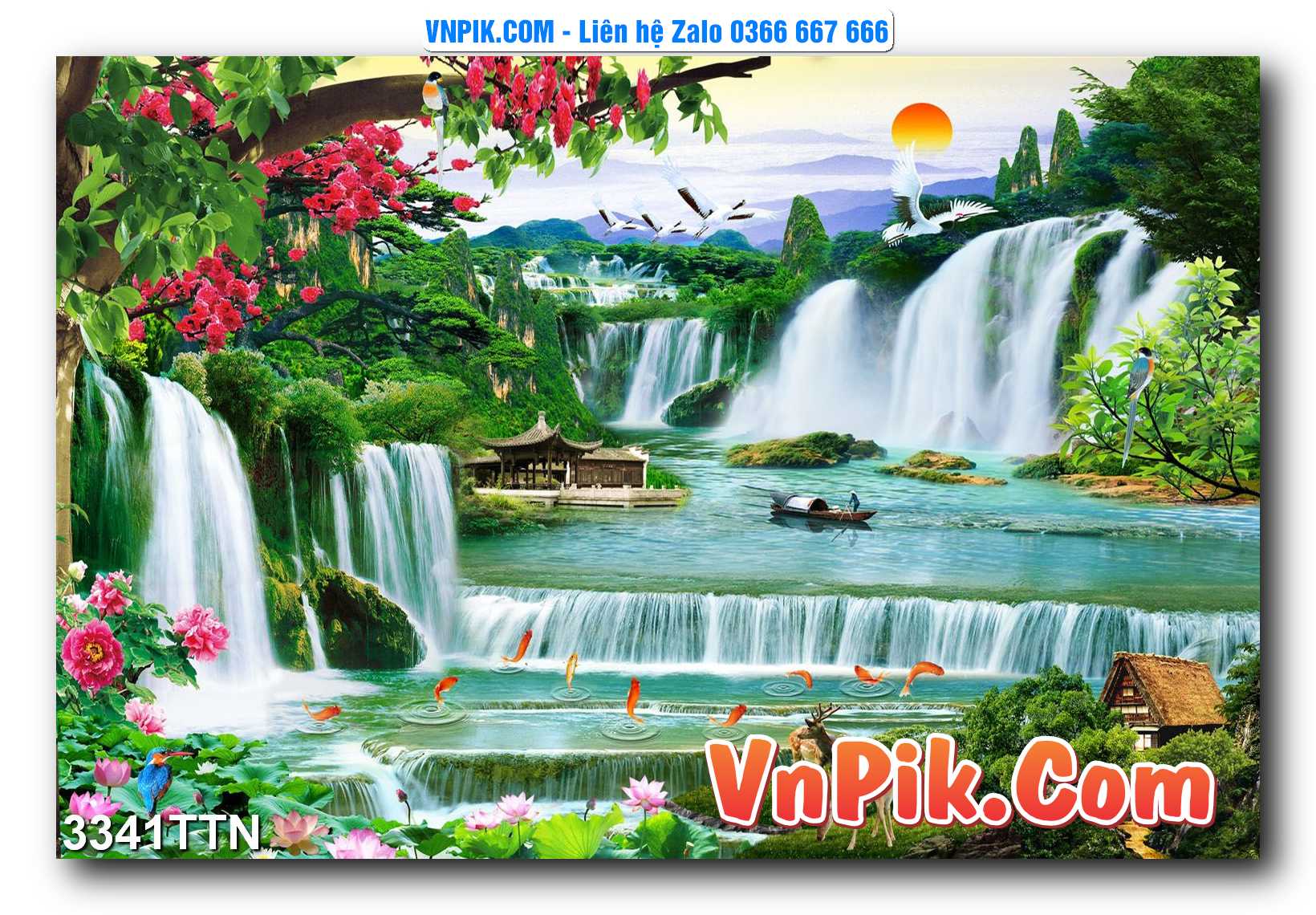 Tranh thác nước – Tranh phong thủy – Tranh treo tường mã 3341TTN