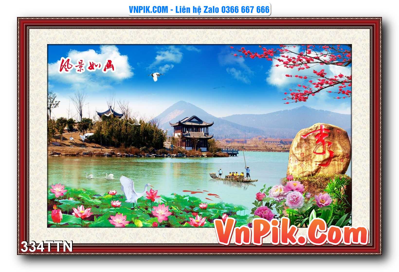 Tranh thác nước – Tranh phong thủy – Tranh treo tường mã 334TTN