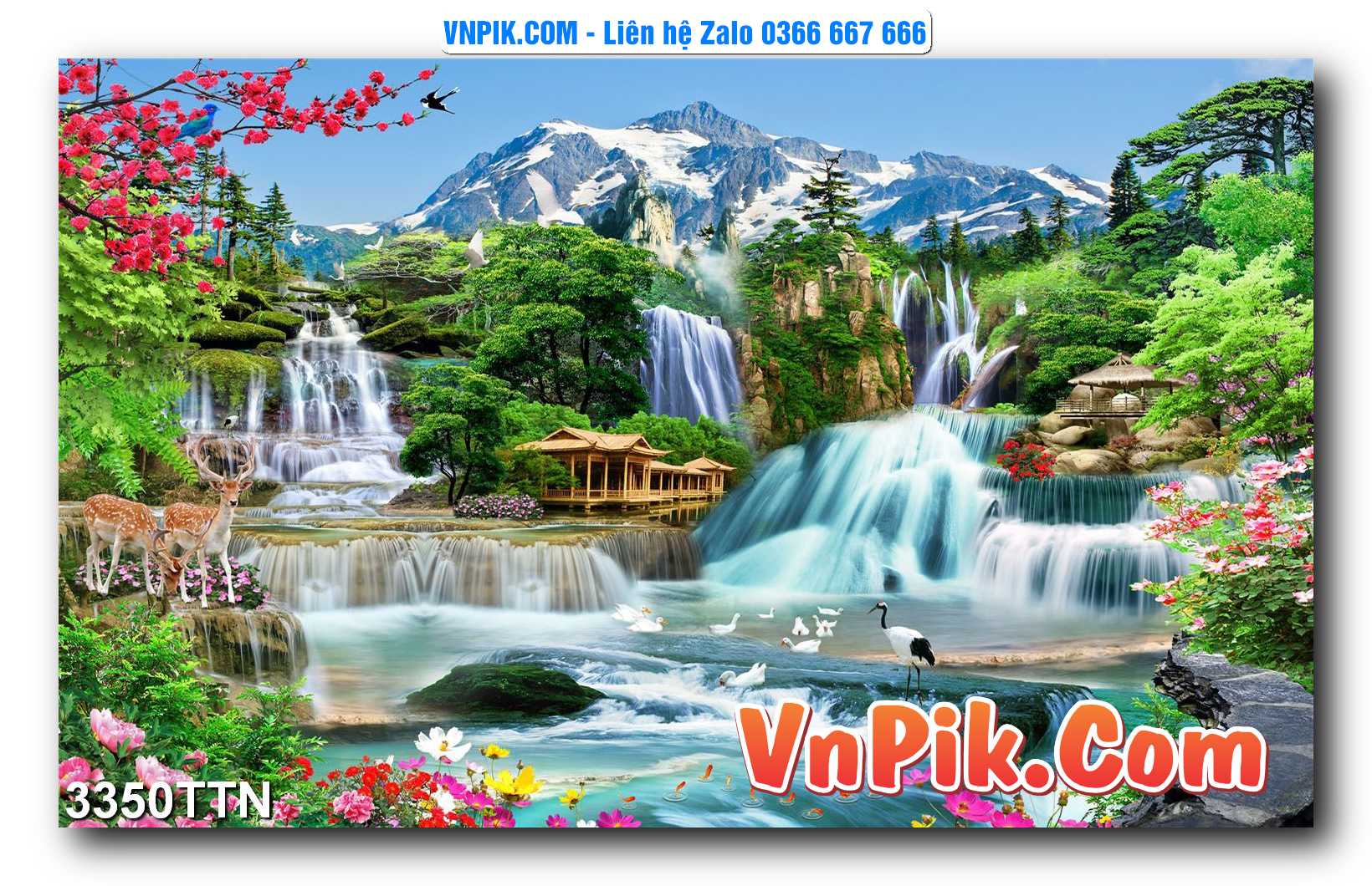 Tranh thác nước – Tranh phong thủy – Tranh treo tường mã 3350TTN