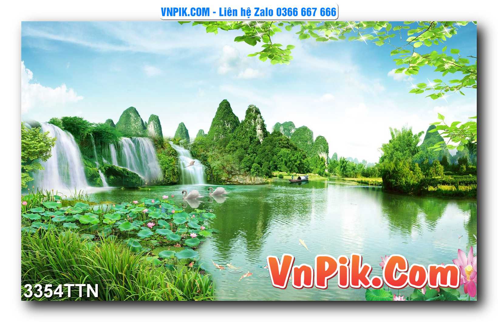 Tranh thác nước – Tranh phong thủy – Tranh treo tường mã 3354TTN