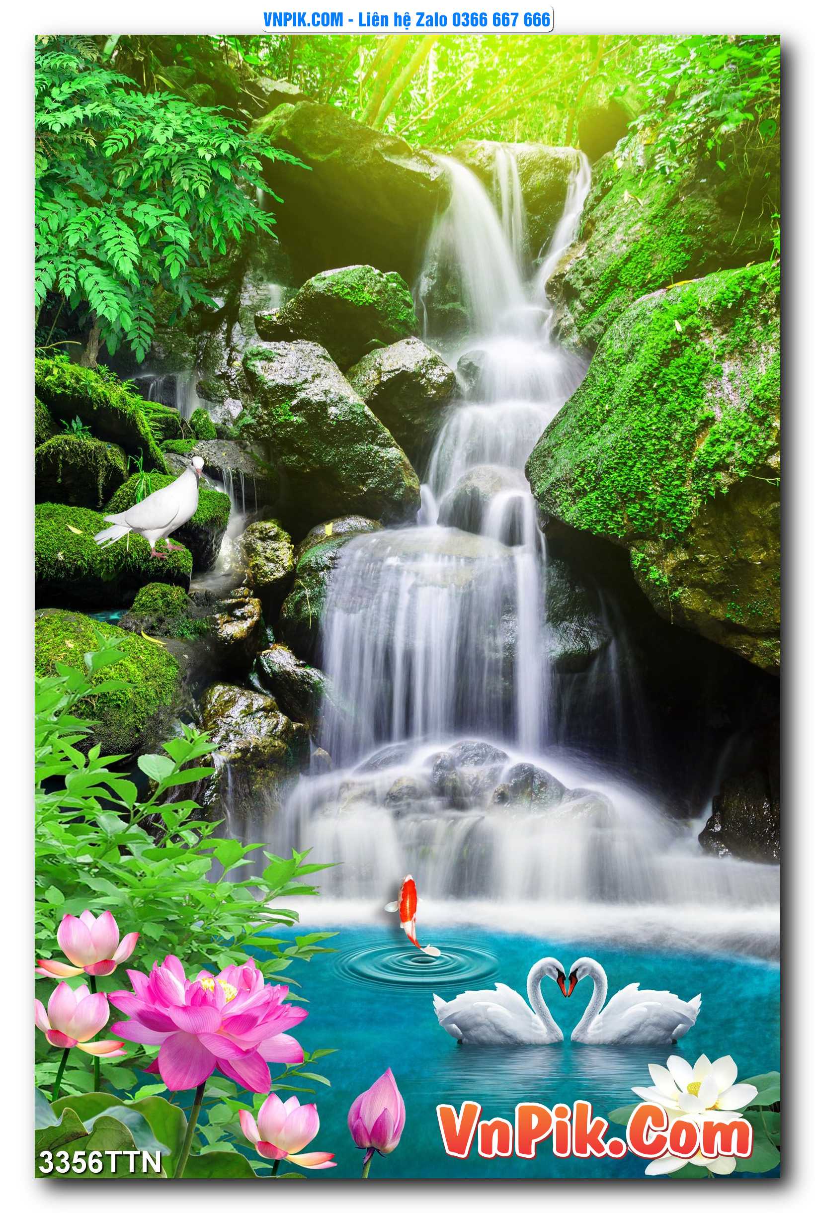 Tranh thác nước – Tranh phong thủy – Tranh treo tường mã 3356TTN