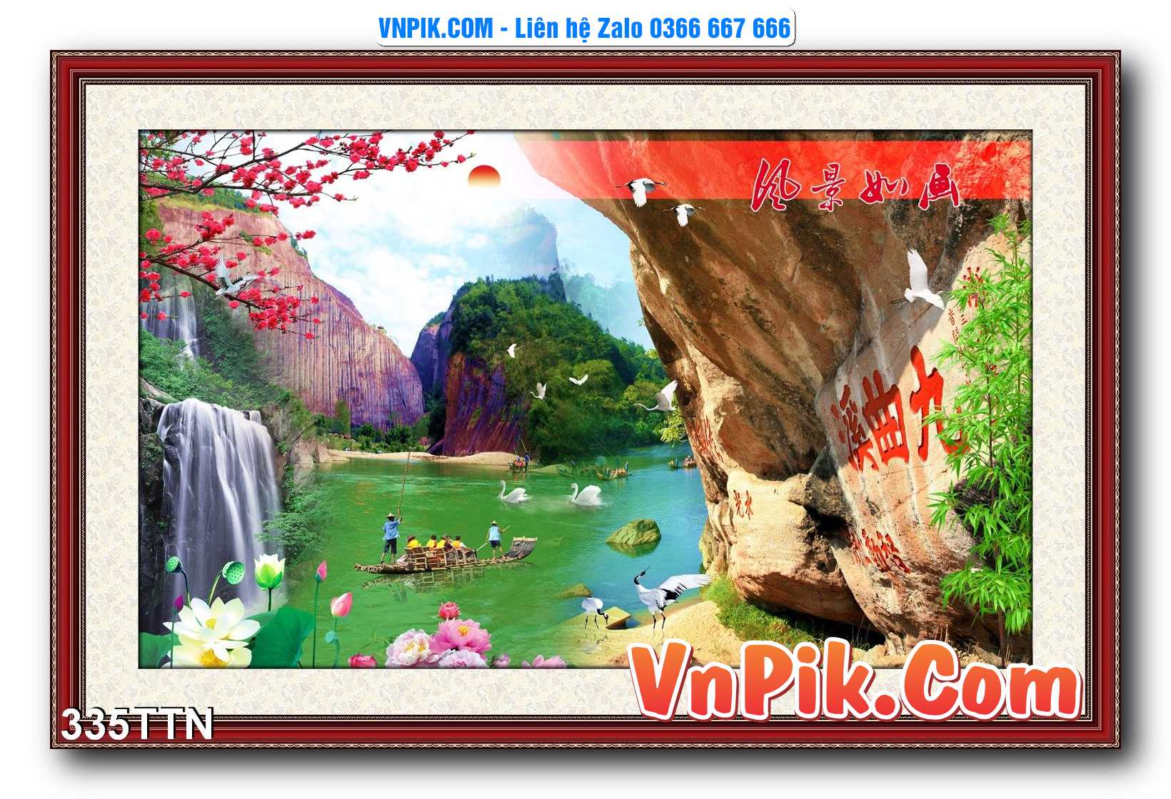 Tranh thác nước – Tranh phong thủy – Tranh treo tường mã 335TTN