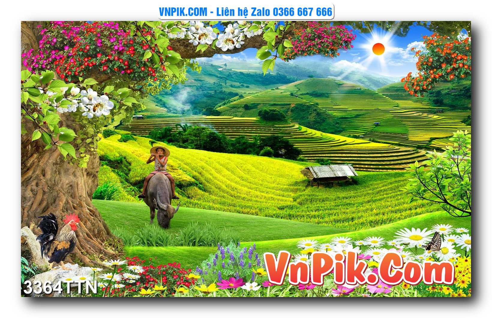 Tranh thác nước – Tranh phong thủy – Tranh treo tường mã 3364TTN