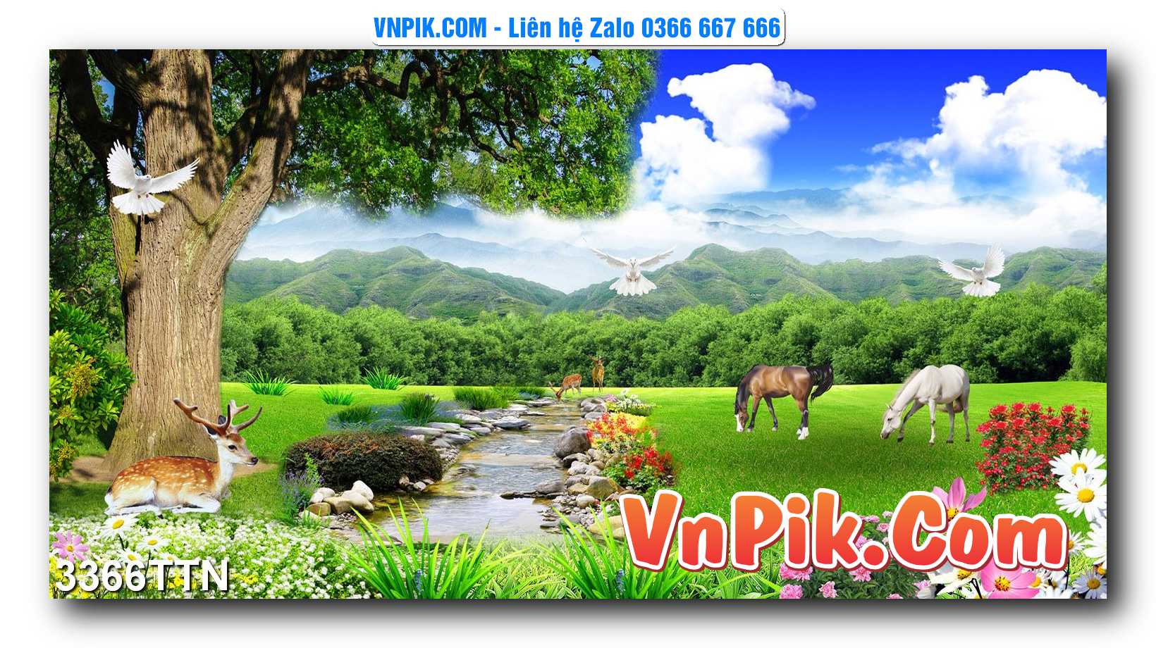 Tranh thác nước – Tranh phong thủy – Tranh treo tường mã 3366TTN